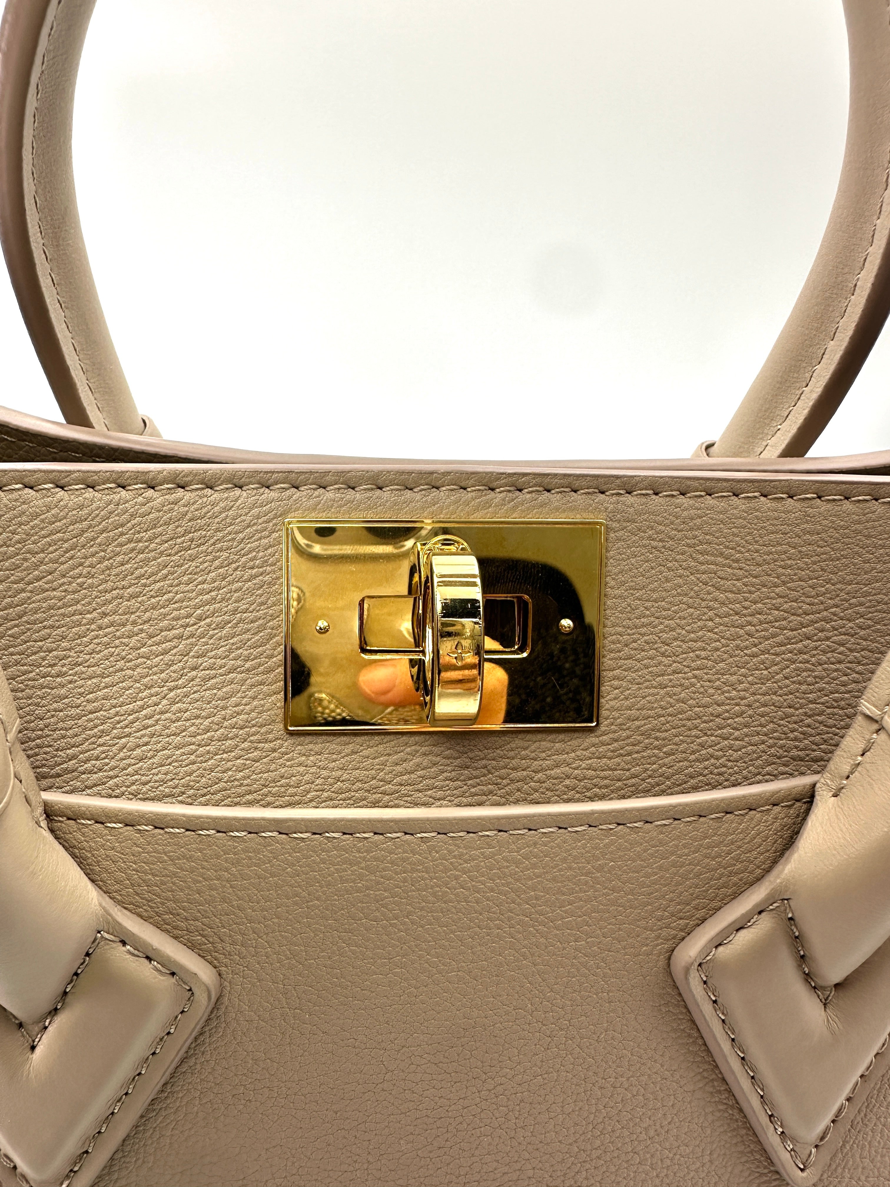 Louis Vuitton On My Side Grey Leather Tote Handle Bag