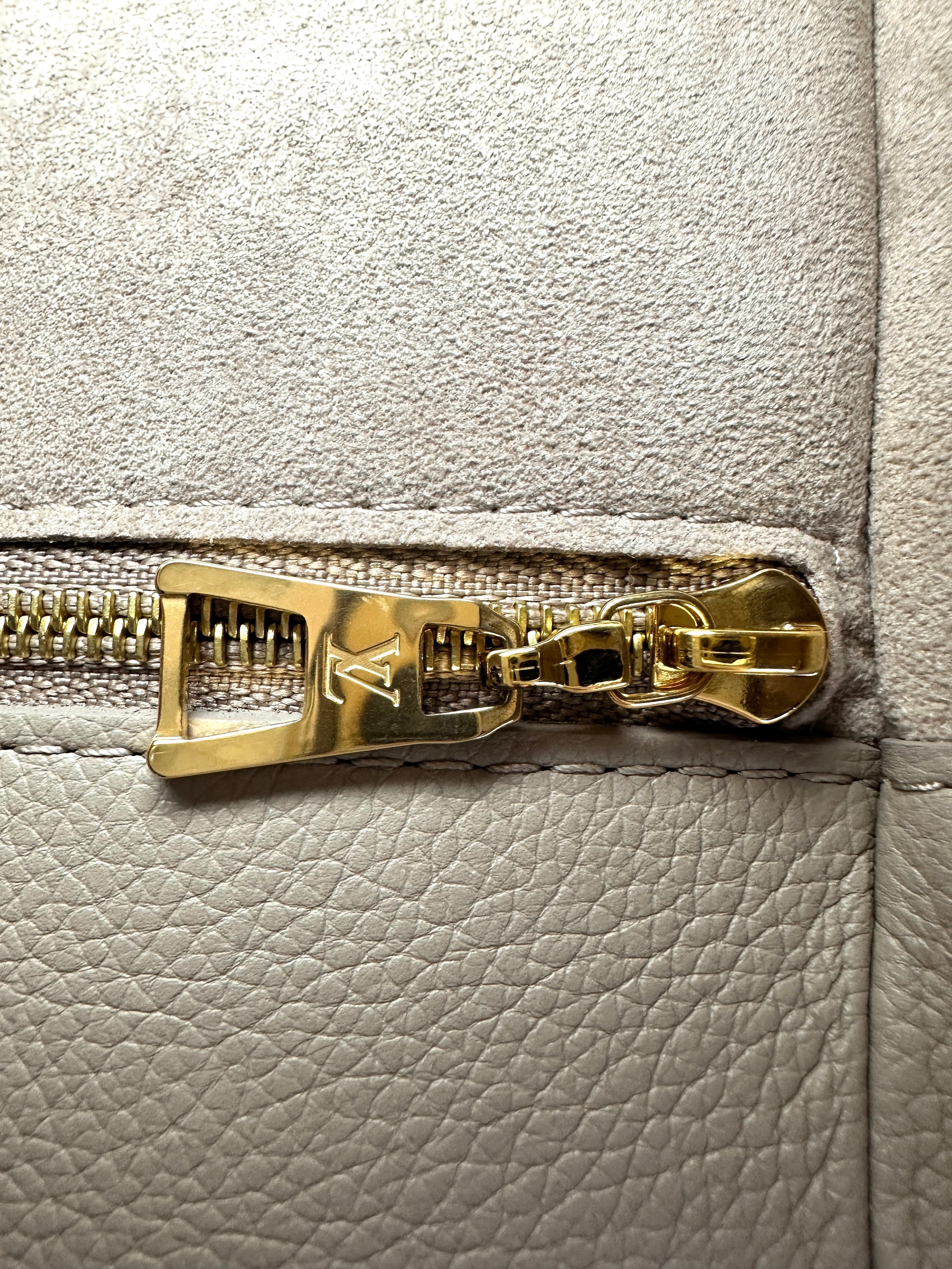 Louis Vuitton On My Side Grey Leather Tote Handle Bag