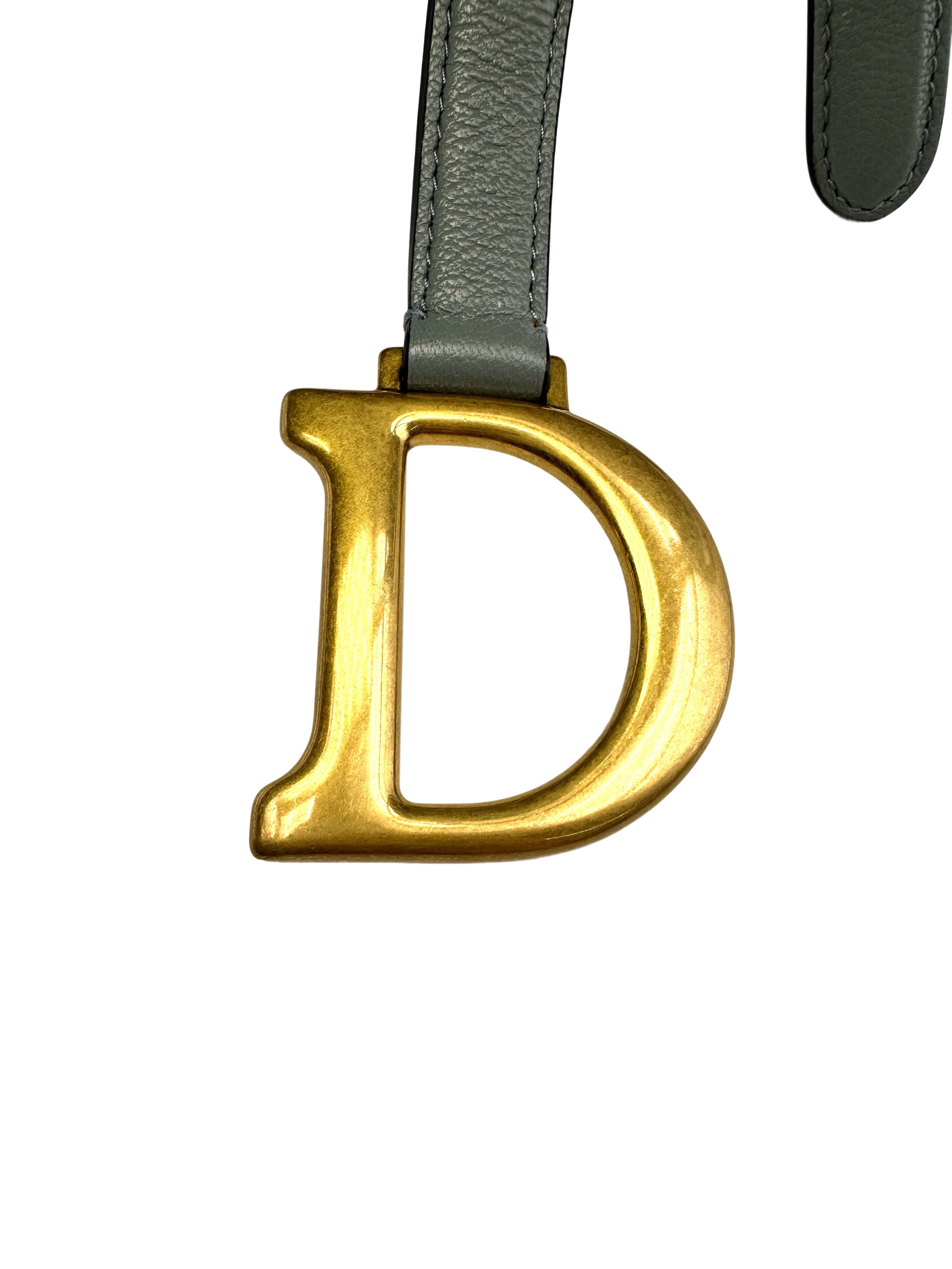 Christian Dior Blue Leather Medium Size Saddle Bag