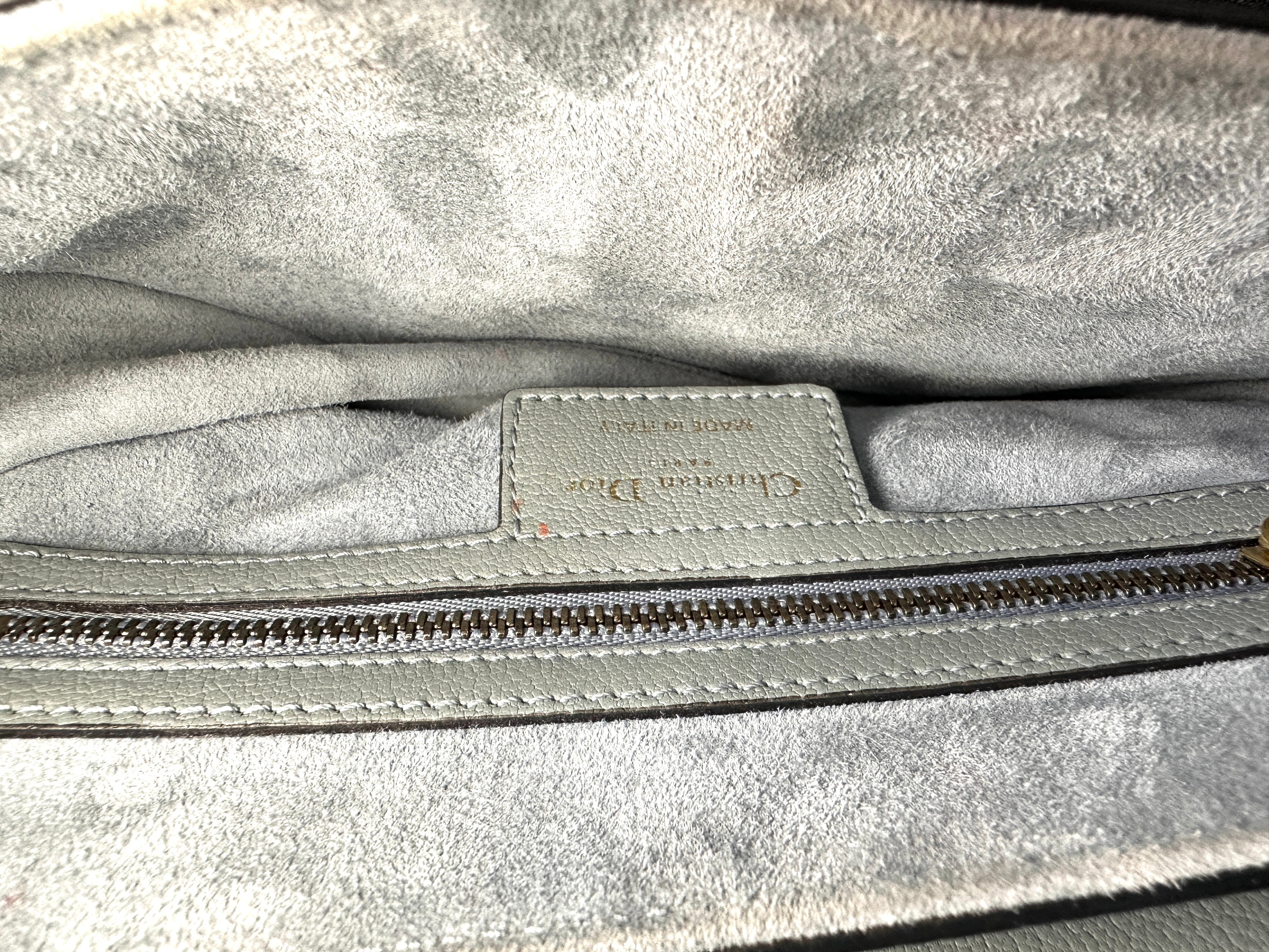 Christian Dior Blue Leather Medium Size Saddle Bag