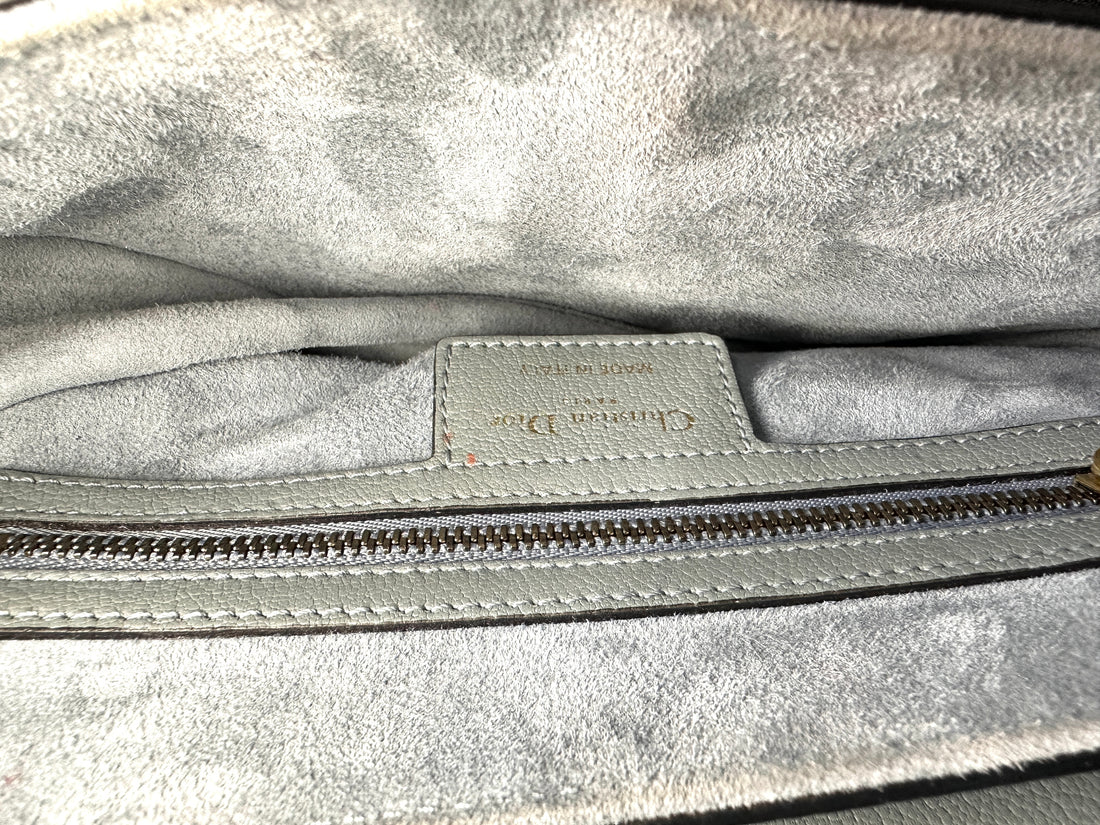 Christian Dior Blue Leather Medium Size Saddle Bag