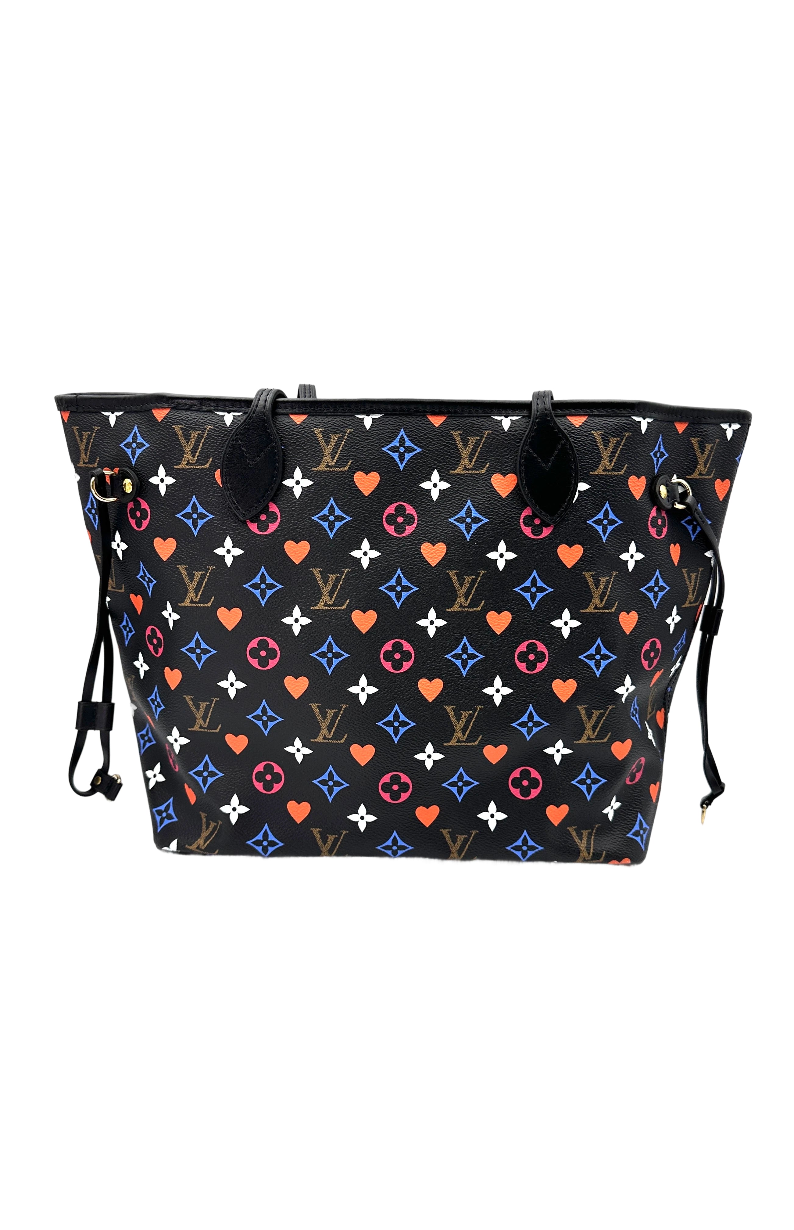 Louis Vuitton Game On Neverfull MM Black Multicolor Monogram Tote Handle Bag
