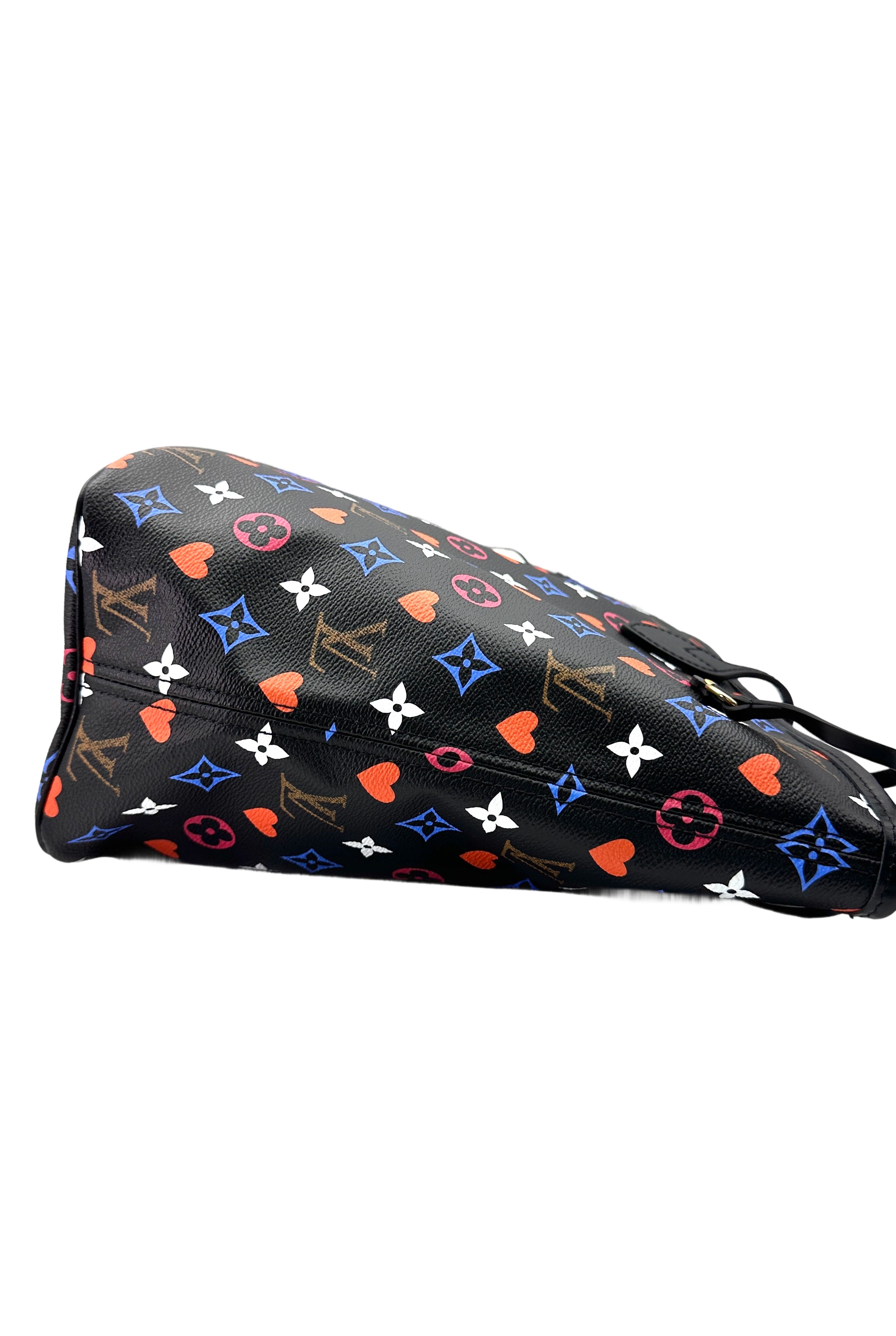 Louis Vuitton Game On Neverfull MM Black Multicolor Monogram Tote Handle Bag