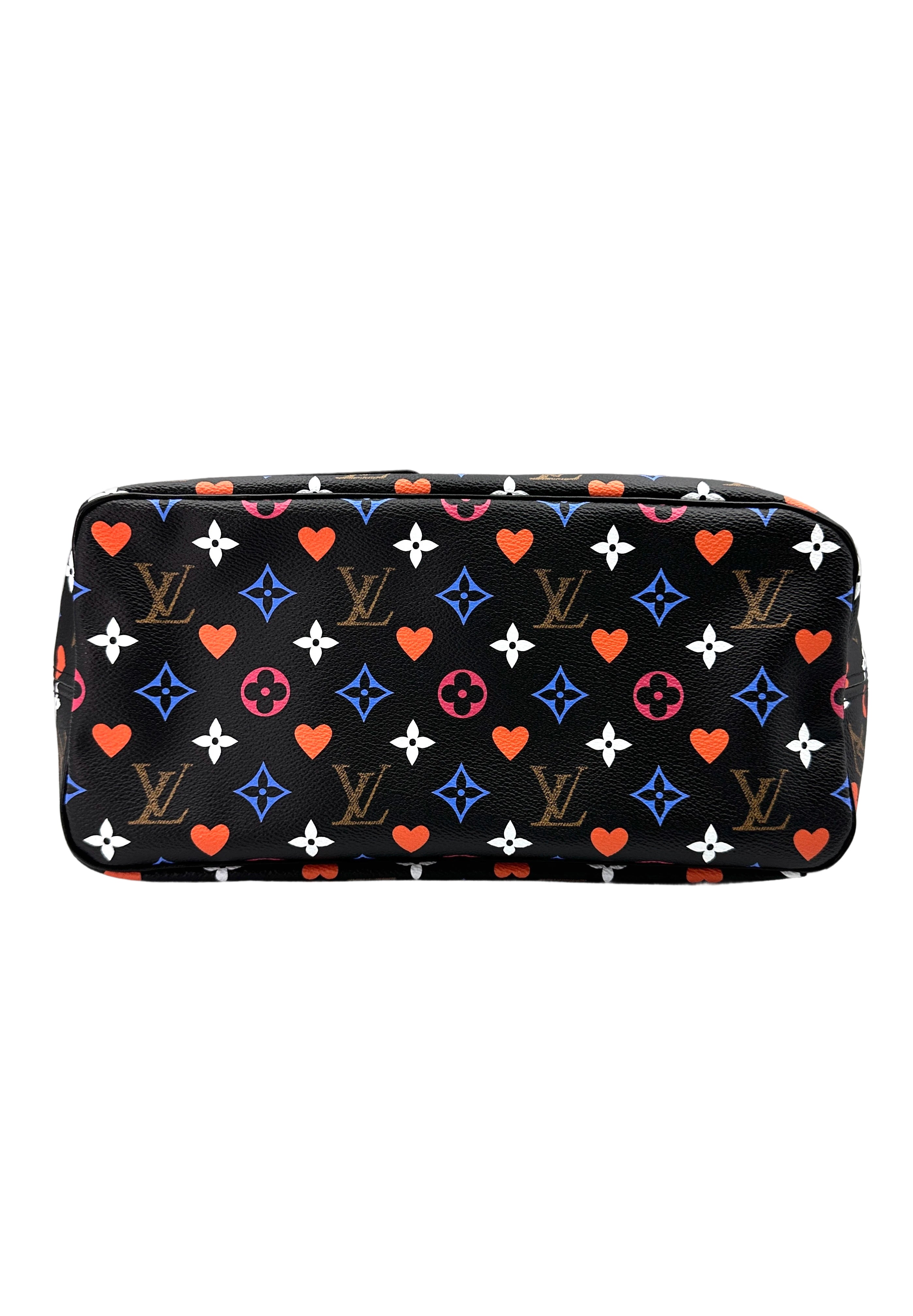 Louis Vuitton Game On Neverfull MM Black Multicolor Monogram Tote Handle Bag