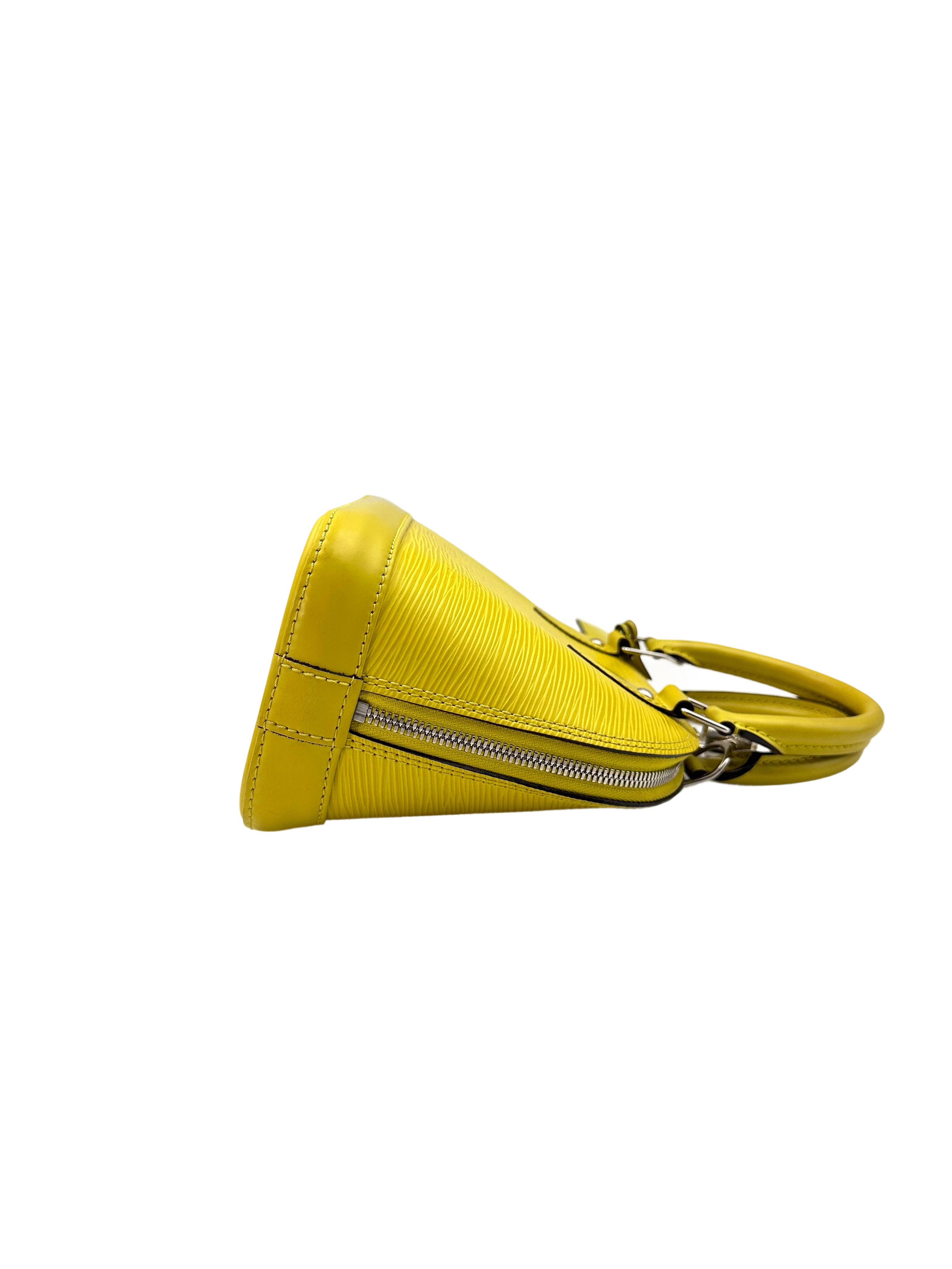 Louis Vuitton Alma BB Yellow Epi Leather Handle Bag