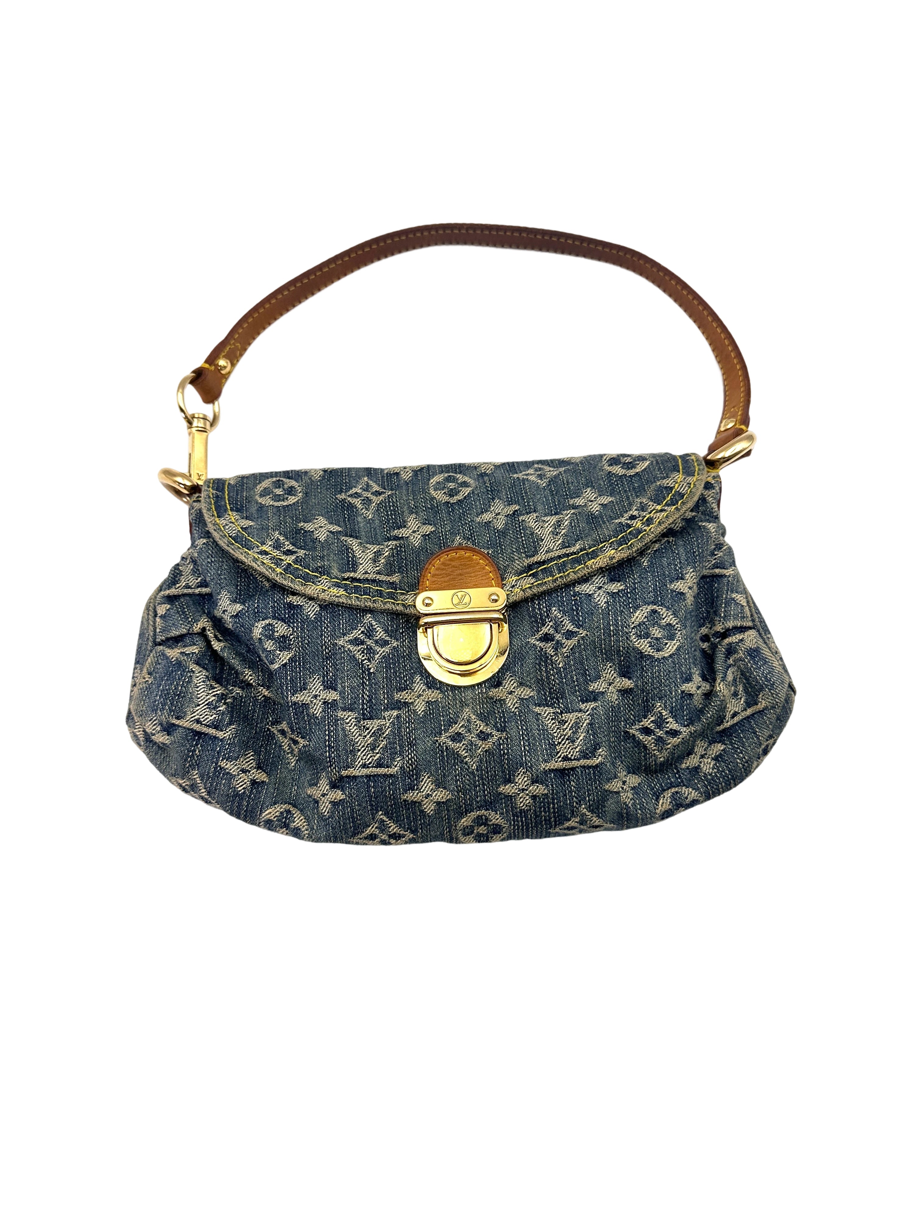 Louis Vuitton Blue Monogram Denim Pleaty Shoulder Bag