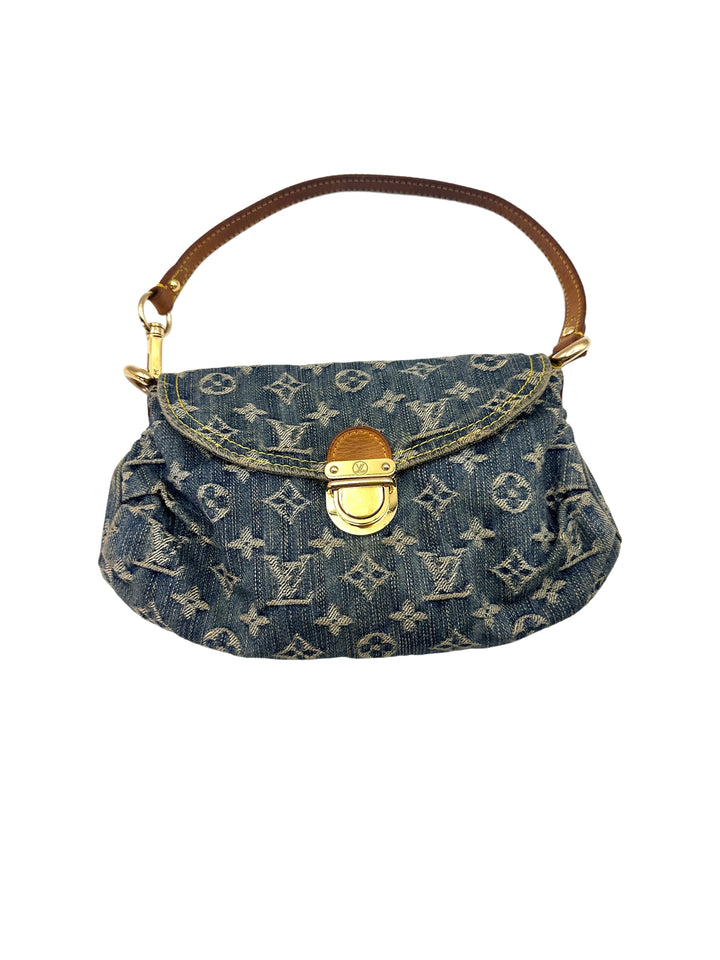 Louis Vuitton Blue Monogram Denim Pleaty Shoulder Bag