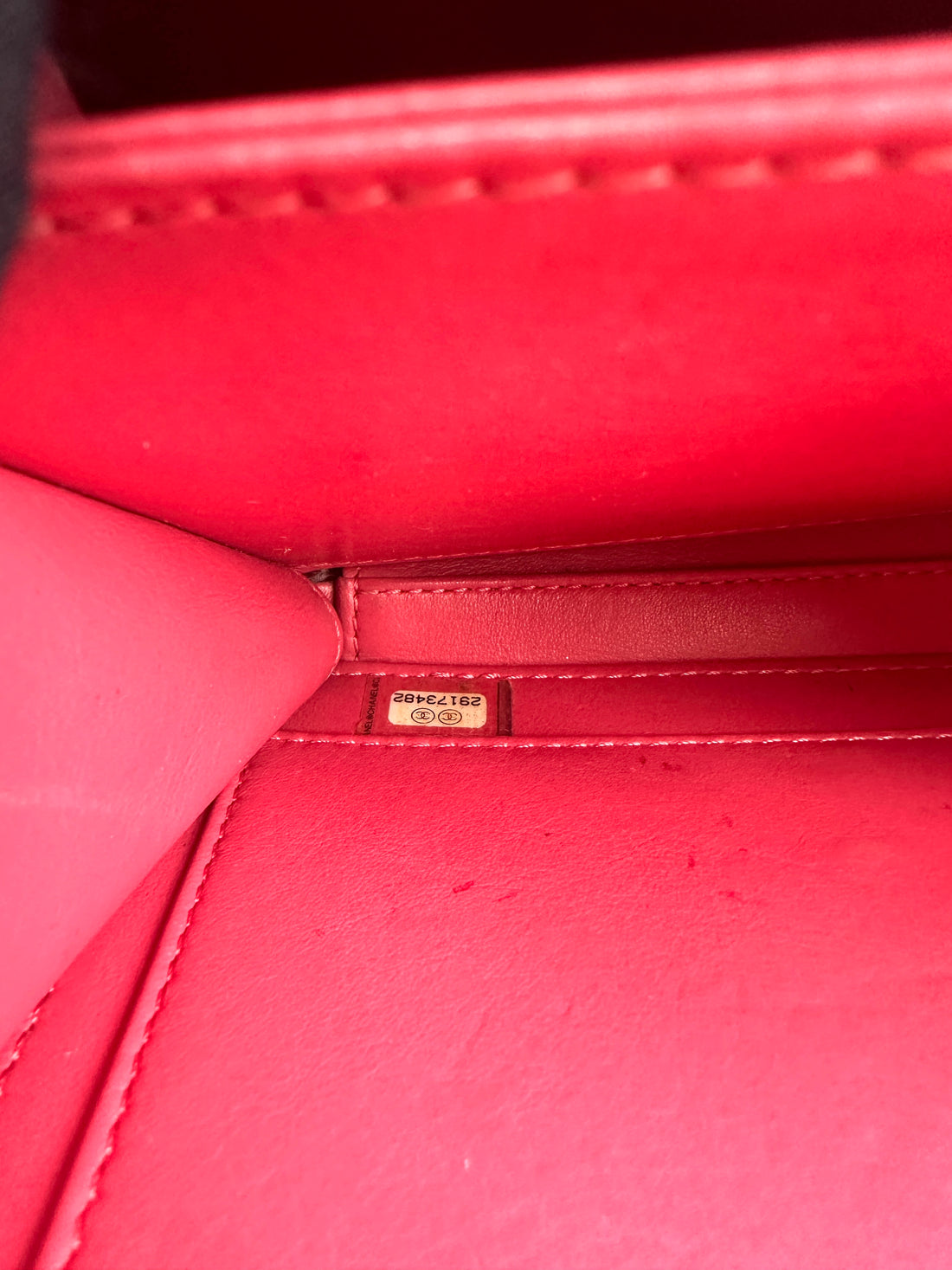 Chanel CC Filigree Red Quilted Leather Top Handle Vanity Case