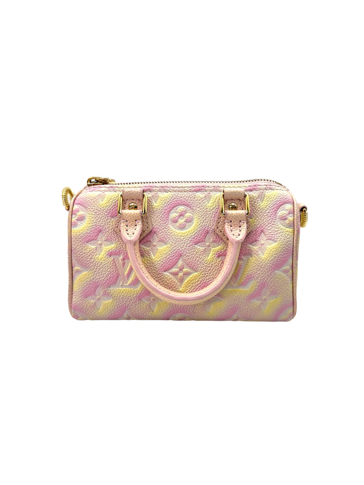 Louis Vuitton Summer Stardust Nano Speedy Pink Monogram Empreinte Handle Bag