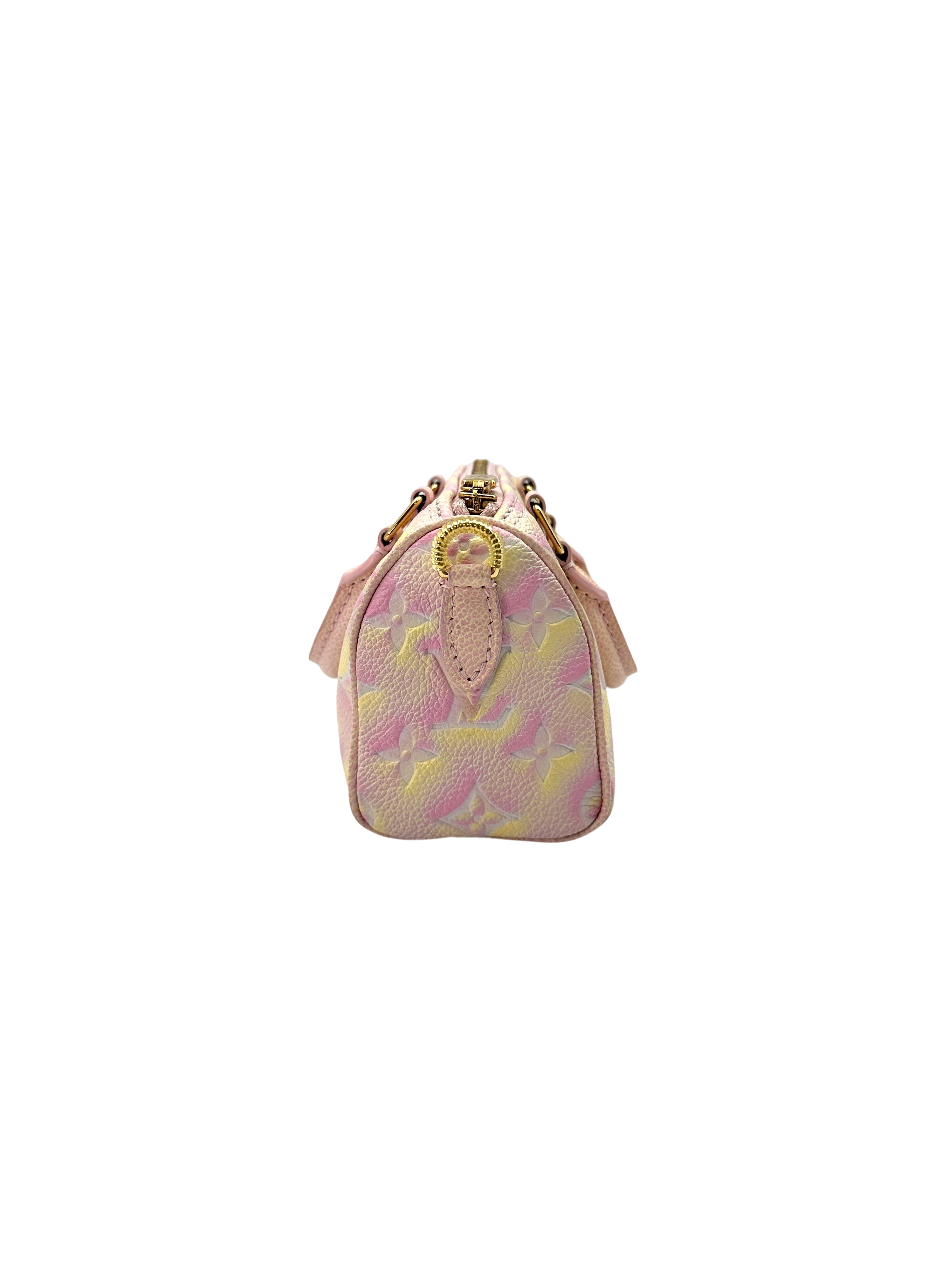 Louis Vuitton Summer Stardust Nano Speedy Pink Monogram Empreinte Handle Bag