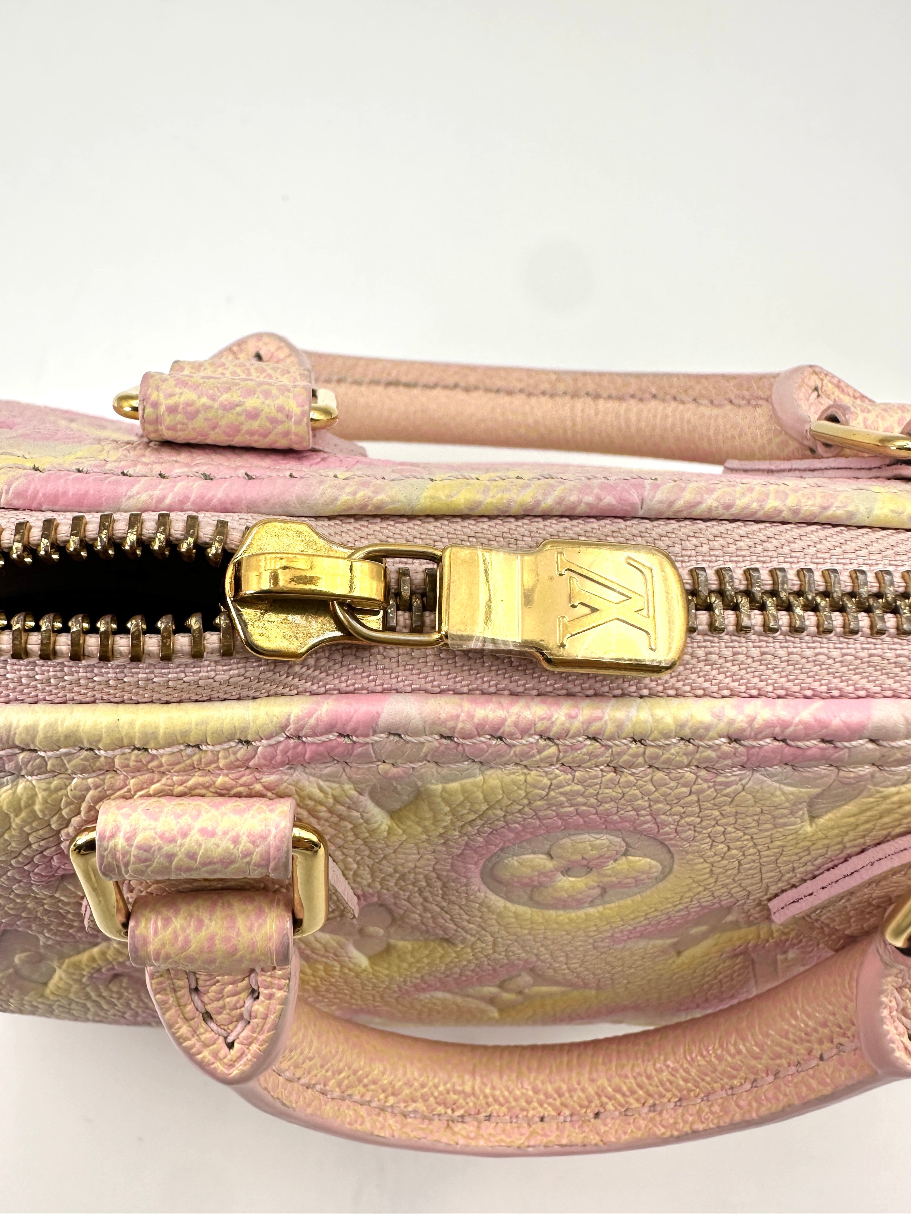 Louis Vuitton Summer Stardust Nano Speedy Pink Monogram Empreinte Handle Bag