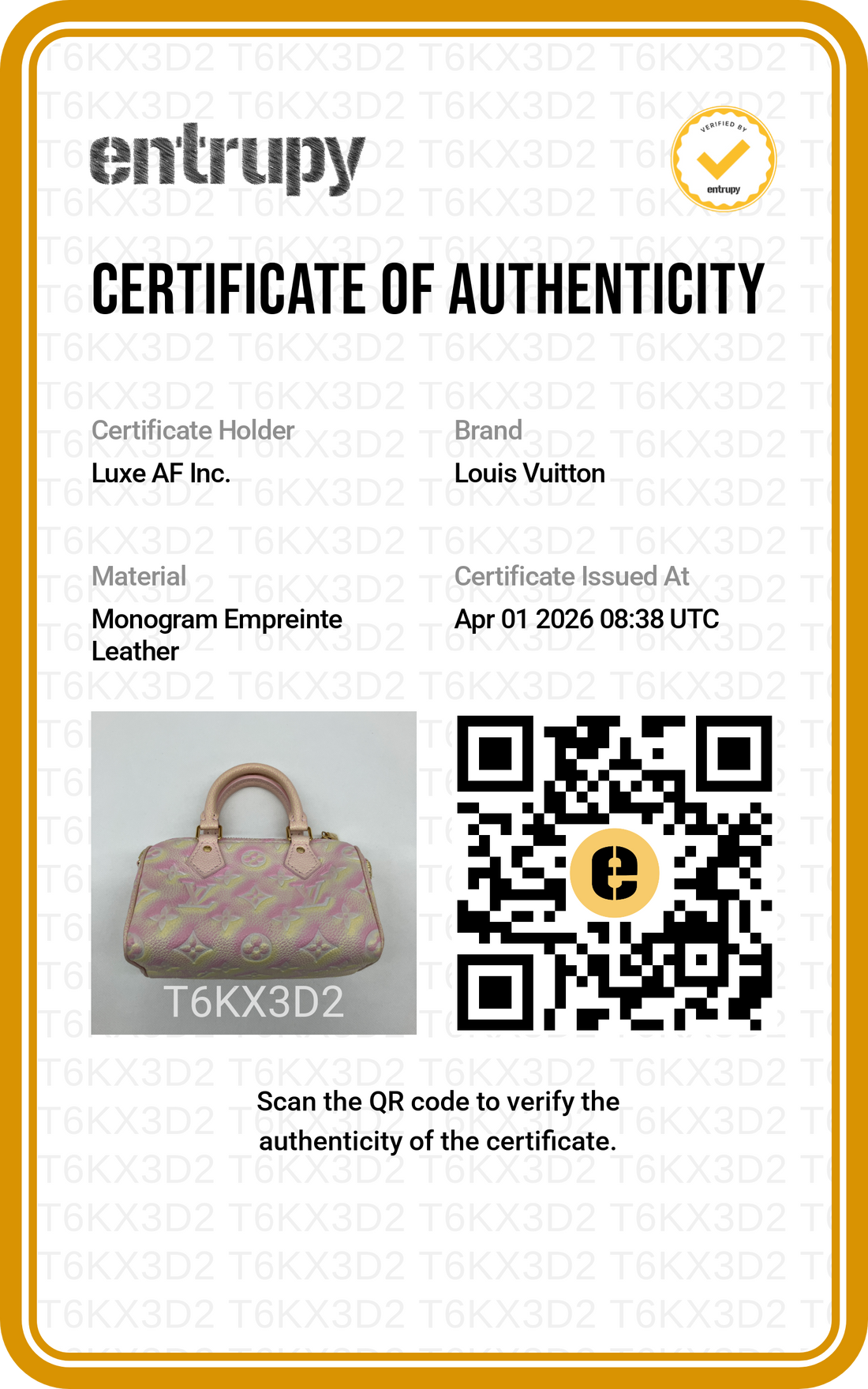 Louis Vuitton Summer Stardust Nano Speedy Pink Monogram Empreinte Handle Bag