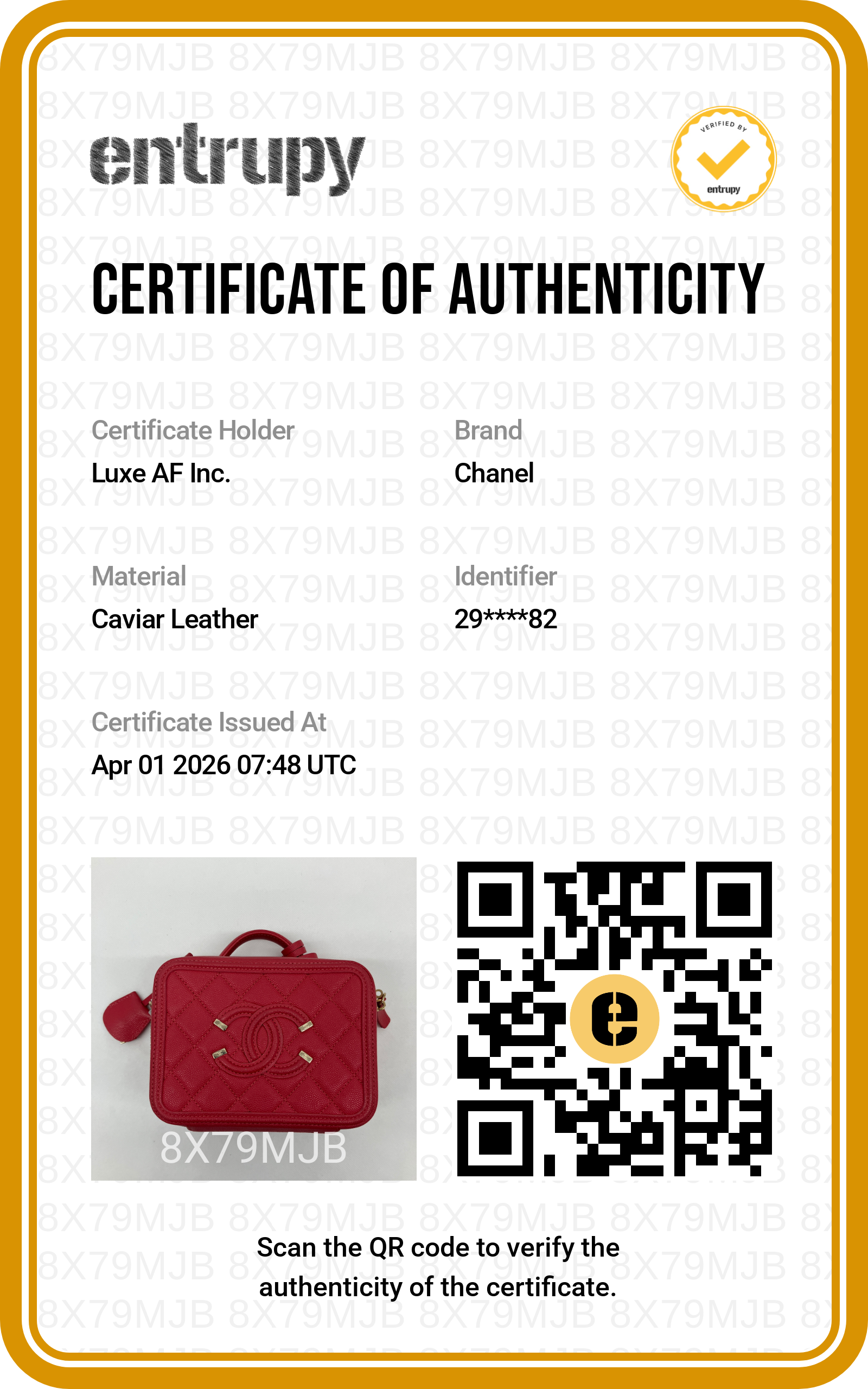 Chanel CC Filigree Red Quilted Leather Top Handle Vanity Case
