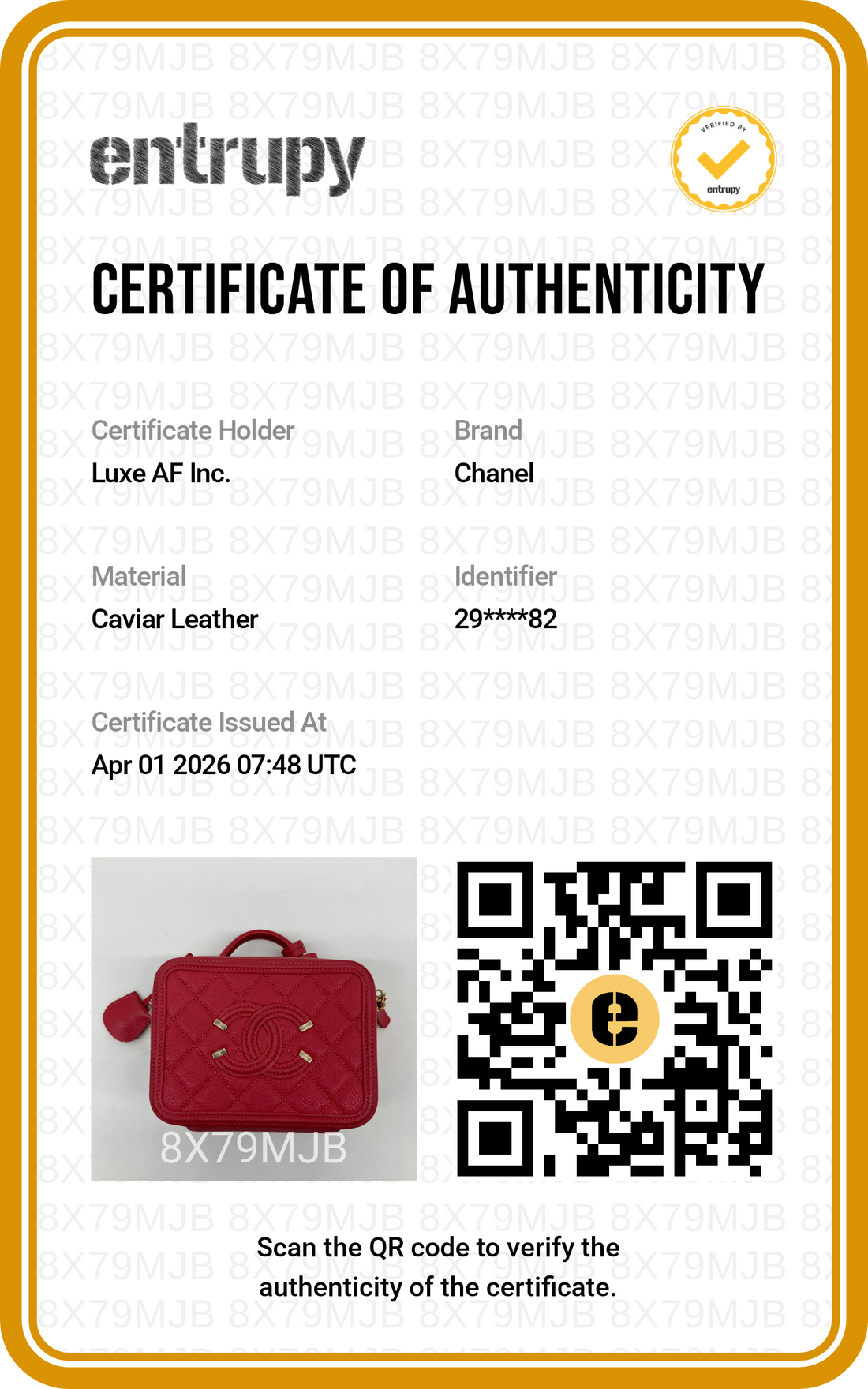 Chanel CC Filigree Red Quilted Leather Top Handle Vanity Case