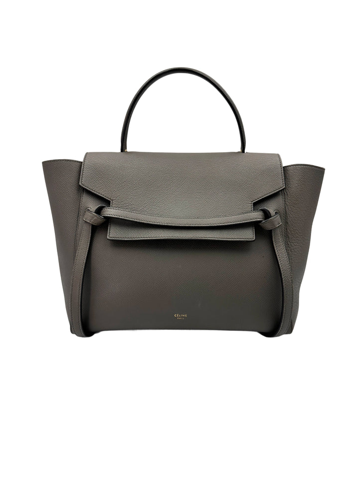 Celine Grey Leather Belt Handle Bag