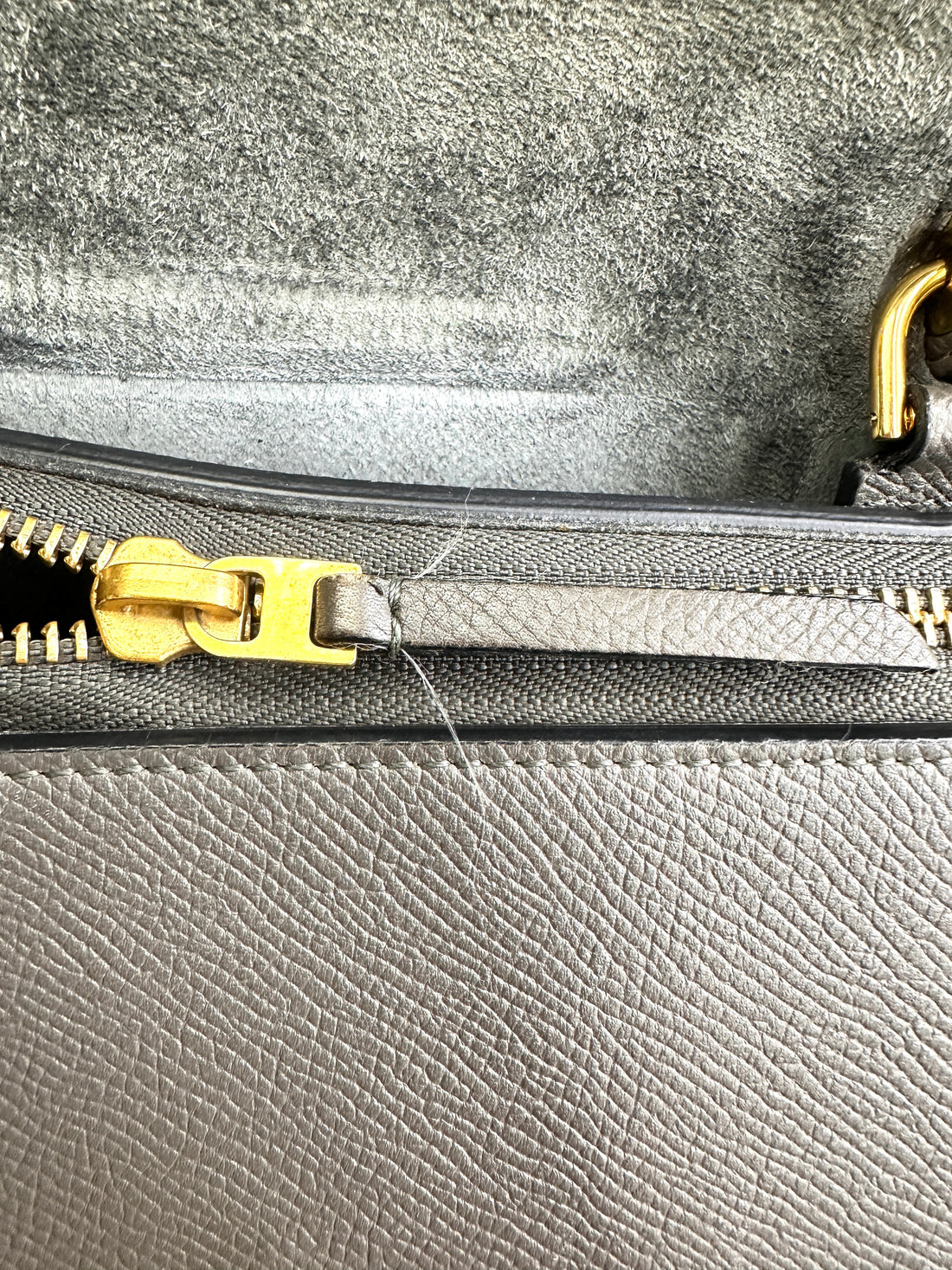 Celine Grey Leather Belt Handle Bag