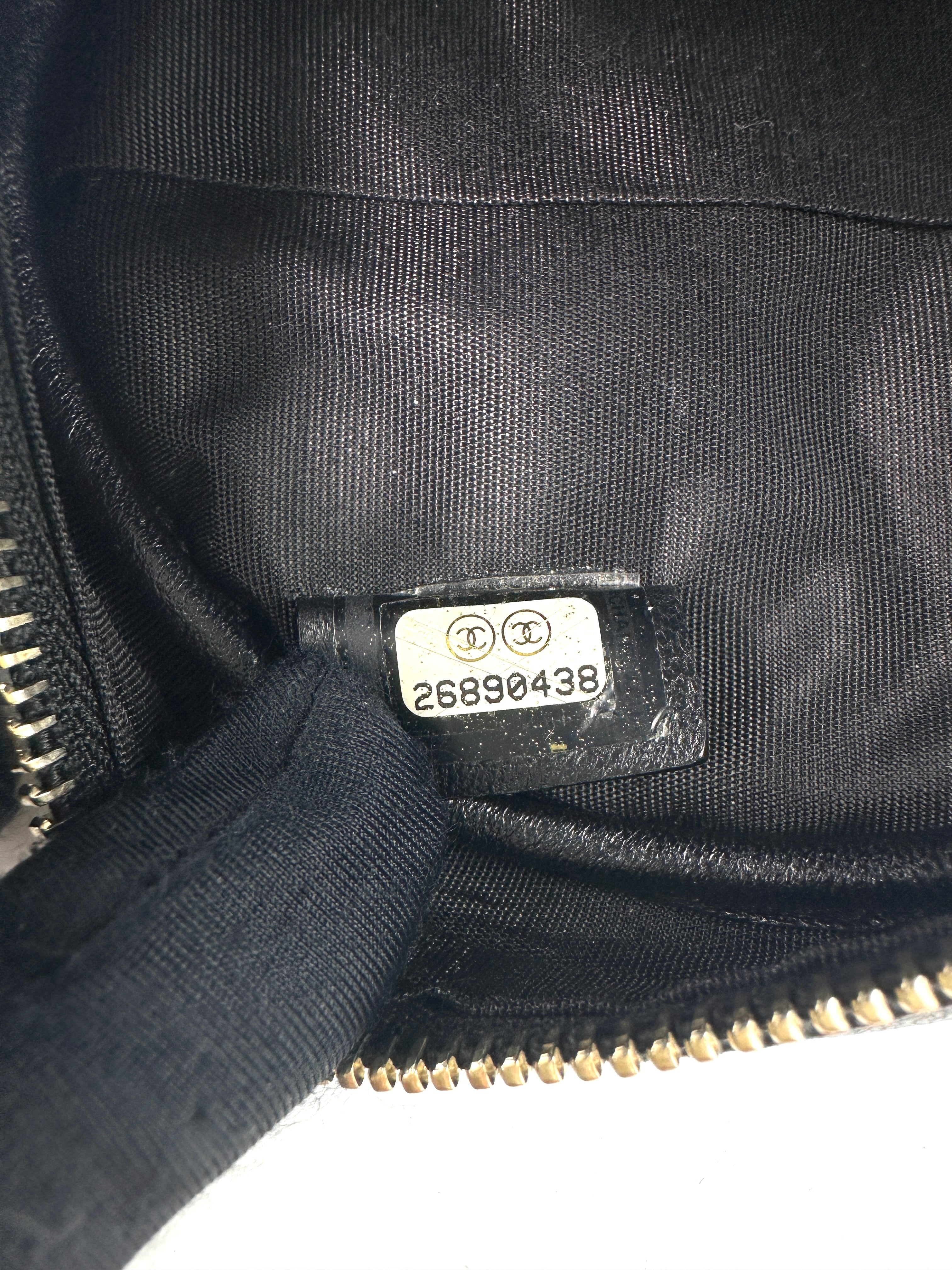 Chanel Black Quilted Lambskin Lucky Charms Round Clutch With Chain