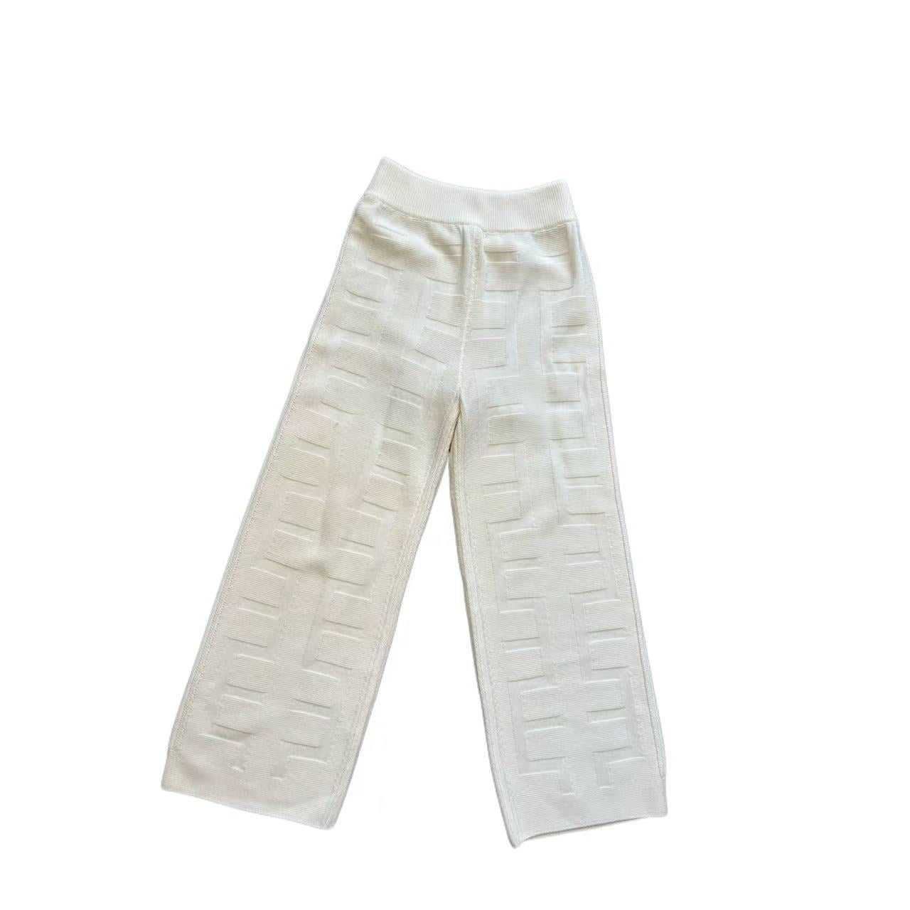 Hermès Pantalon en maille Blanc cassé