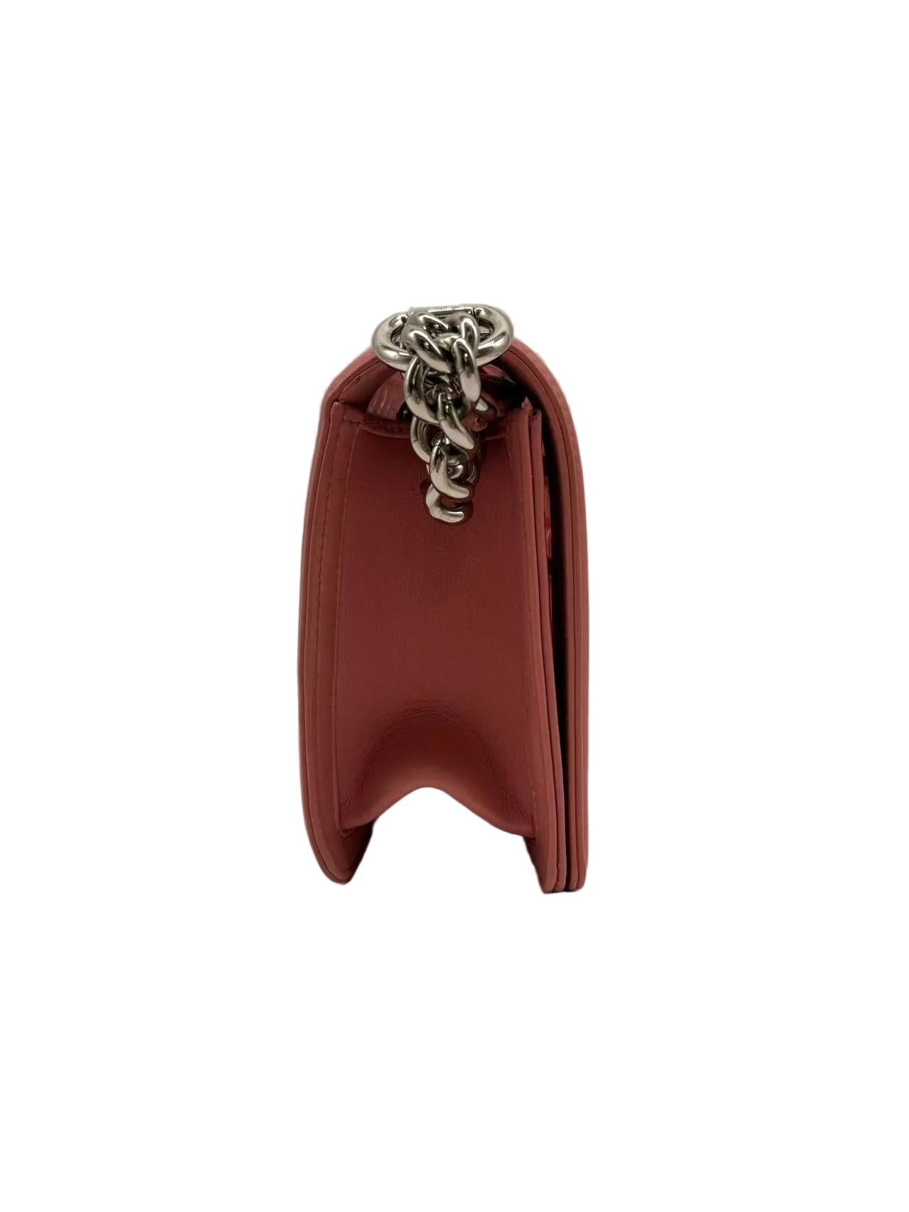 Chanel Woven Leather PVC Chain Matelasse Boy Bag Pink