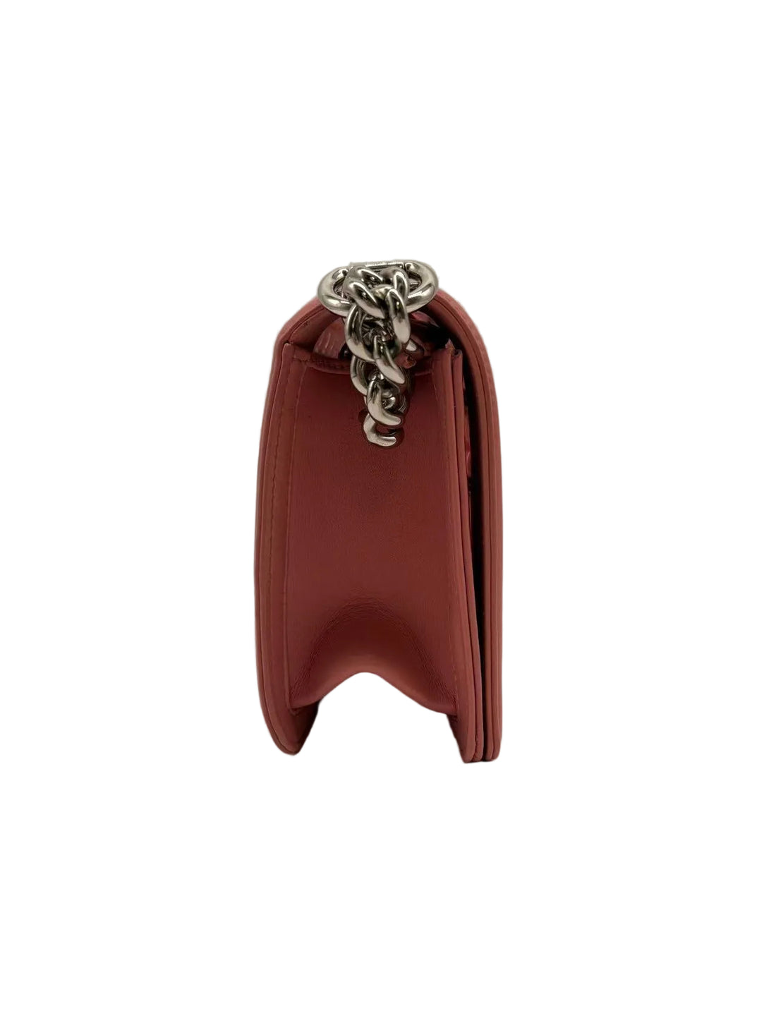 Chanel Woven Leather PVC Chain Matelasse Boy Bag Pink