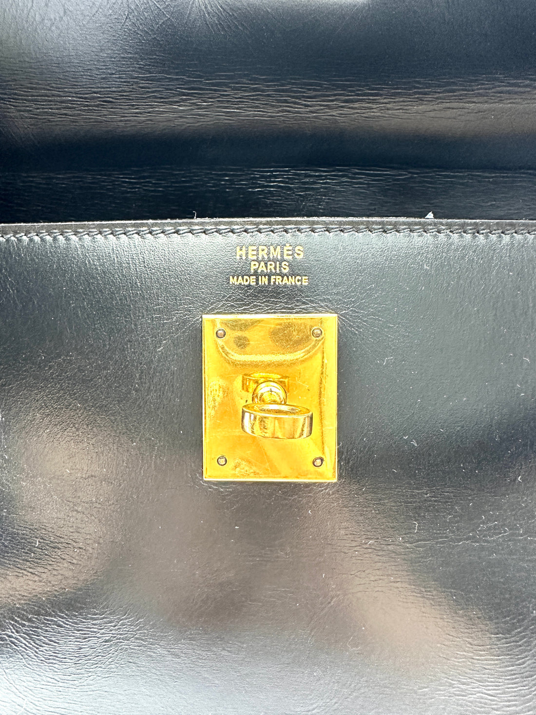 Hermès Vintage Noir Box Calfskin Kelly 32 GHW