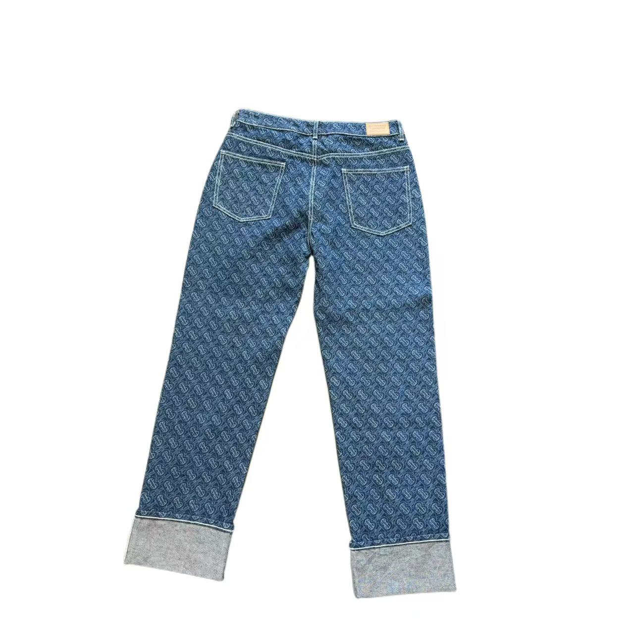 Burberry Blue TB Print Jeans