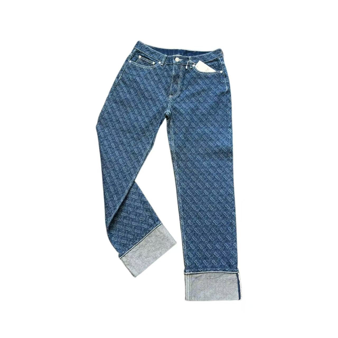 Burberry Blue TB Print Jeans