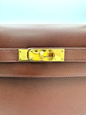 Hermès Vintage Rouge H Courchevel Kelly 32 Sellier GHW
