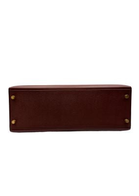 Hermès Vintage Rouge H Courchevel Kelly 32 Sellier GHW