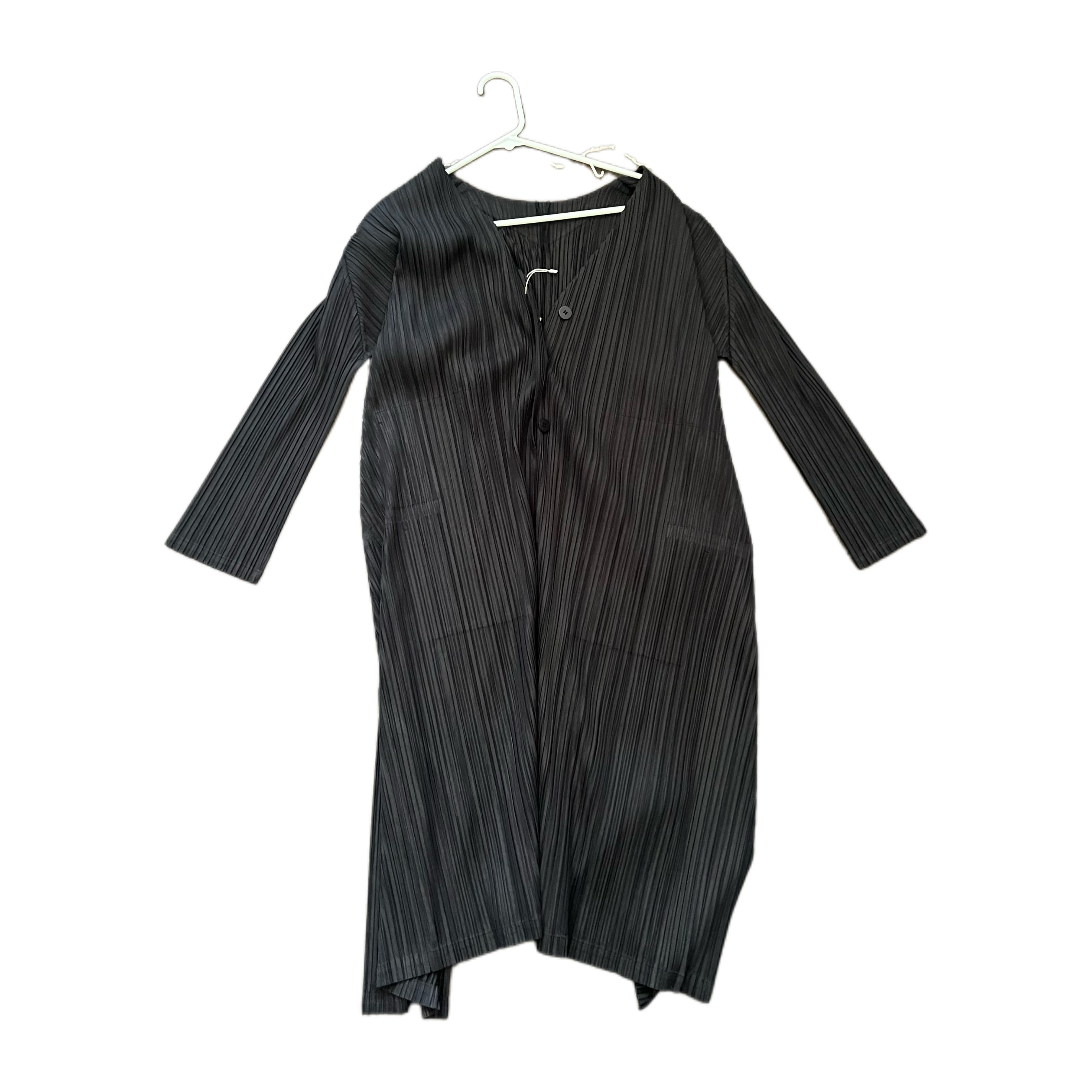 Pleats Please Issey Miyake Black Basics Long Coat