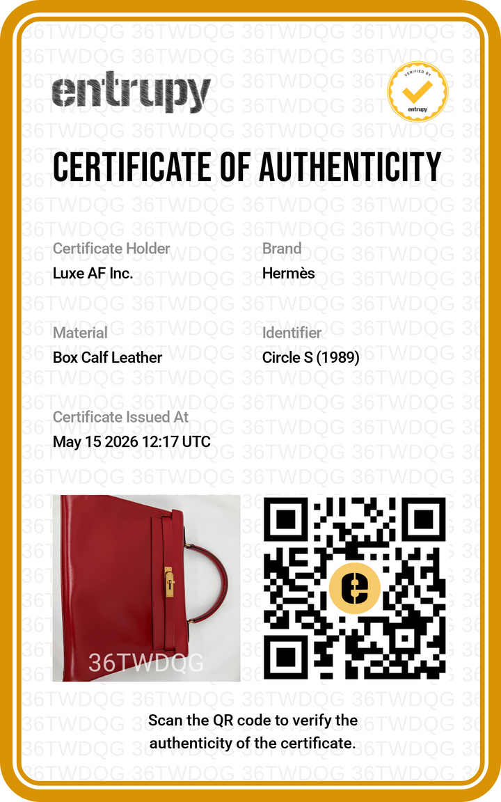 Hermès Kelly 32 Retourne Rouge H Box Calfskin GHW