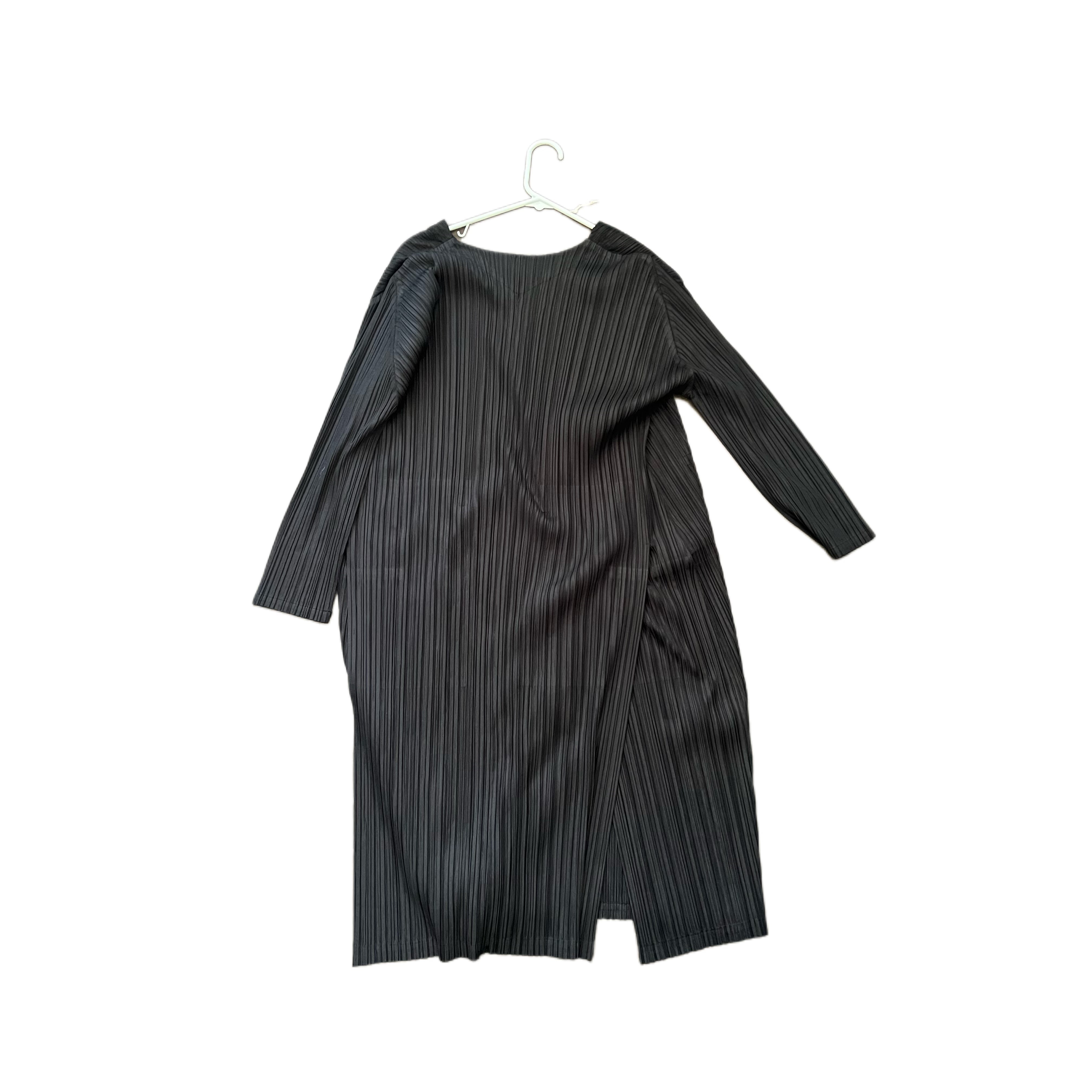 Pleats Please Issey Miyake Black Basics Long Coat