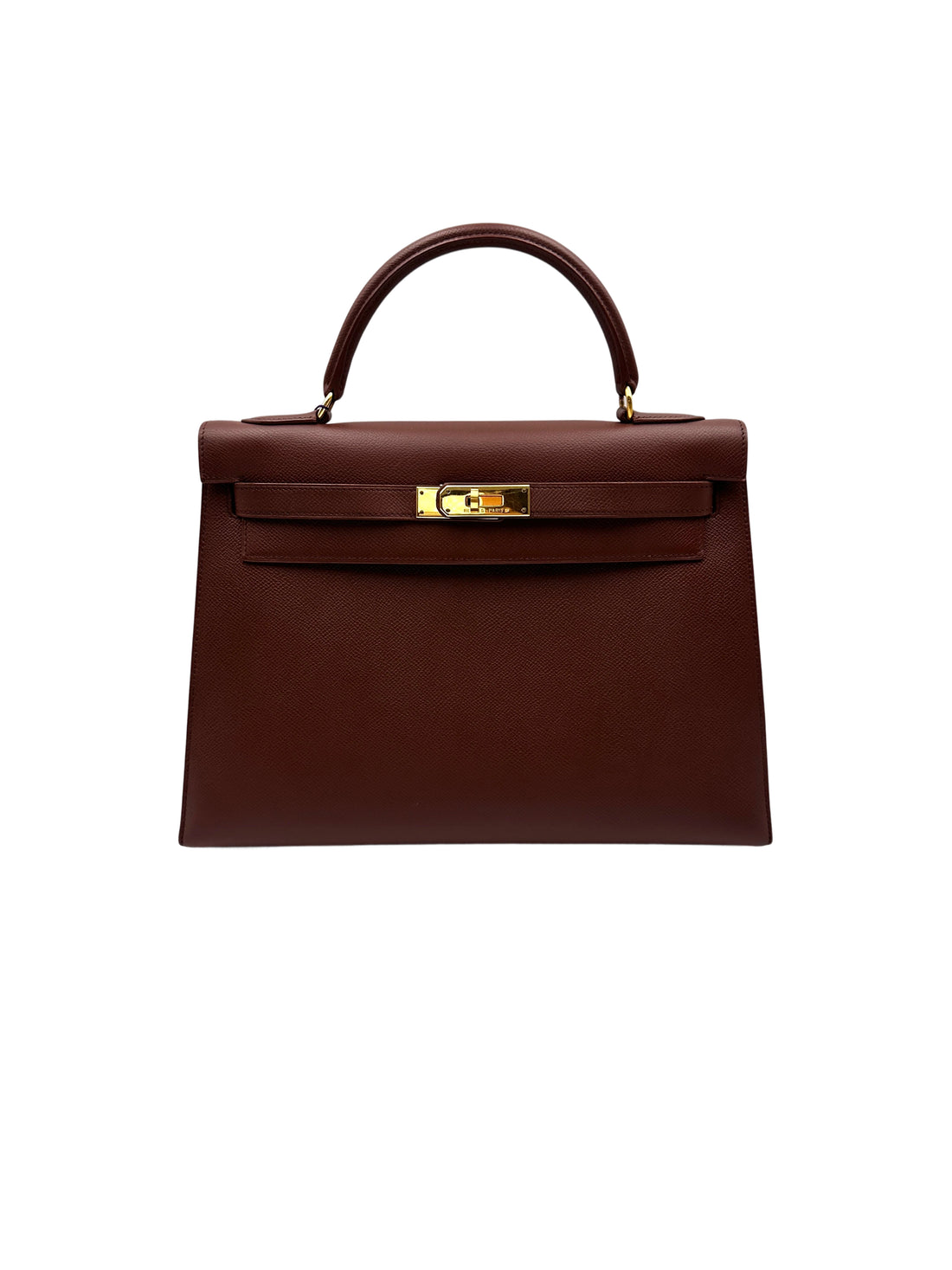 Hermès Vintage Rouge H Courchevel Kelly 32 Sellier GHW