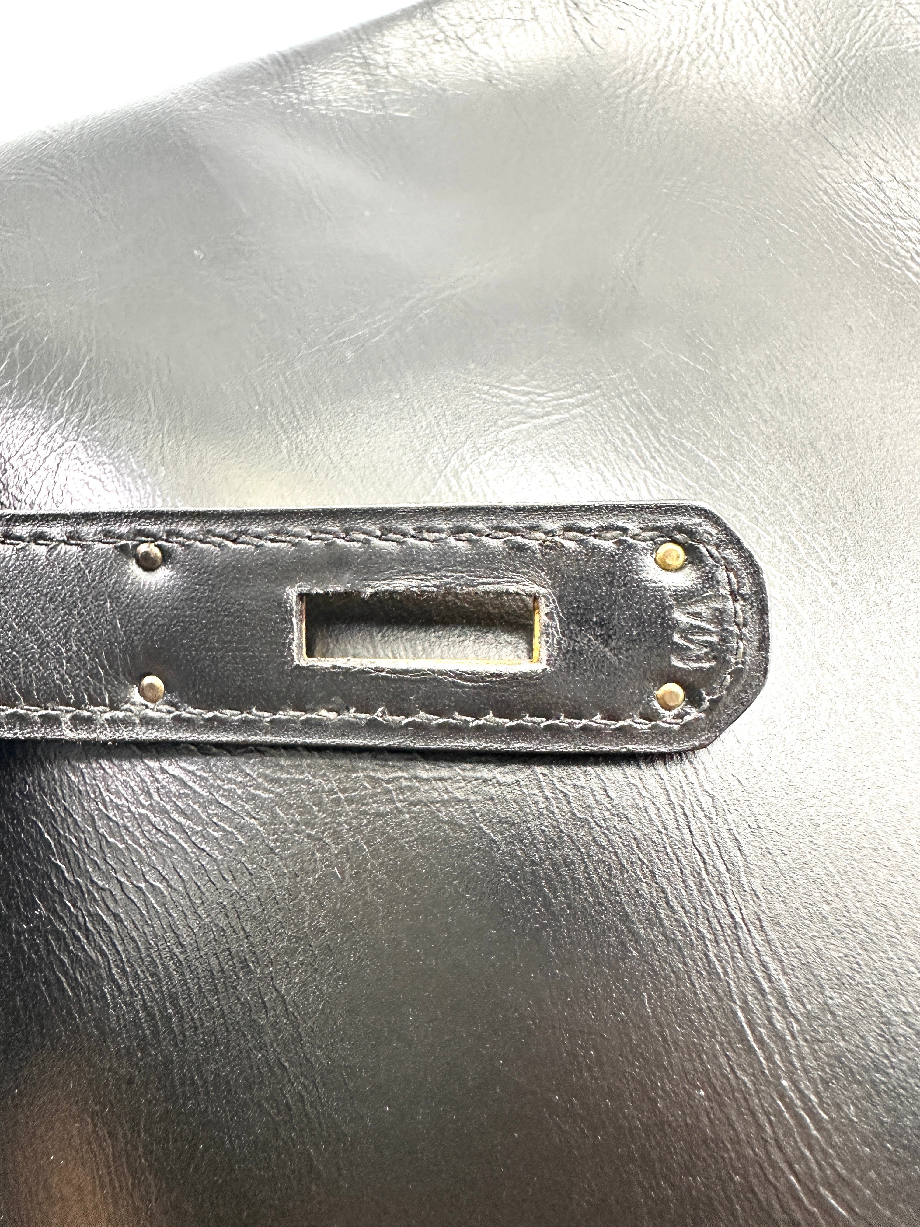 Hermès Vintage Noir Box Calfskin Kelly 32 GHW