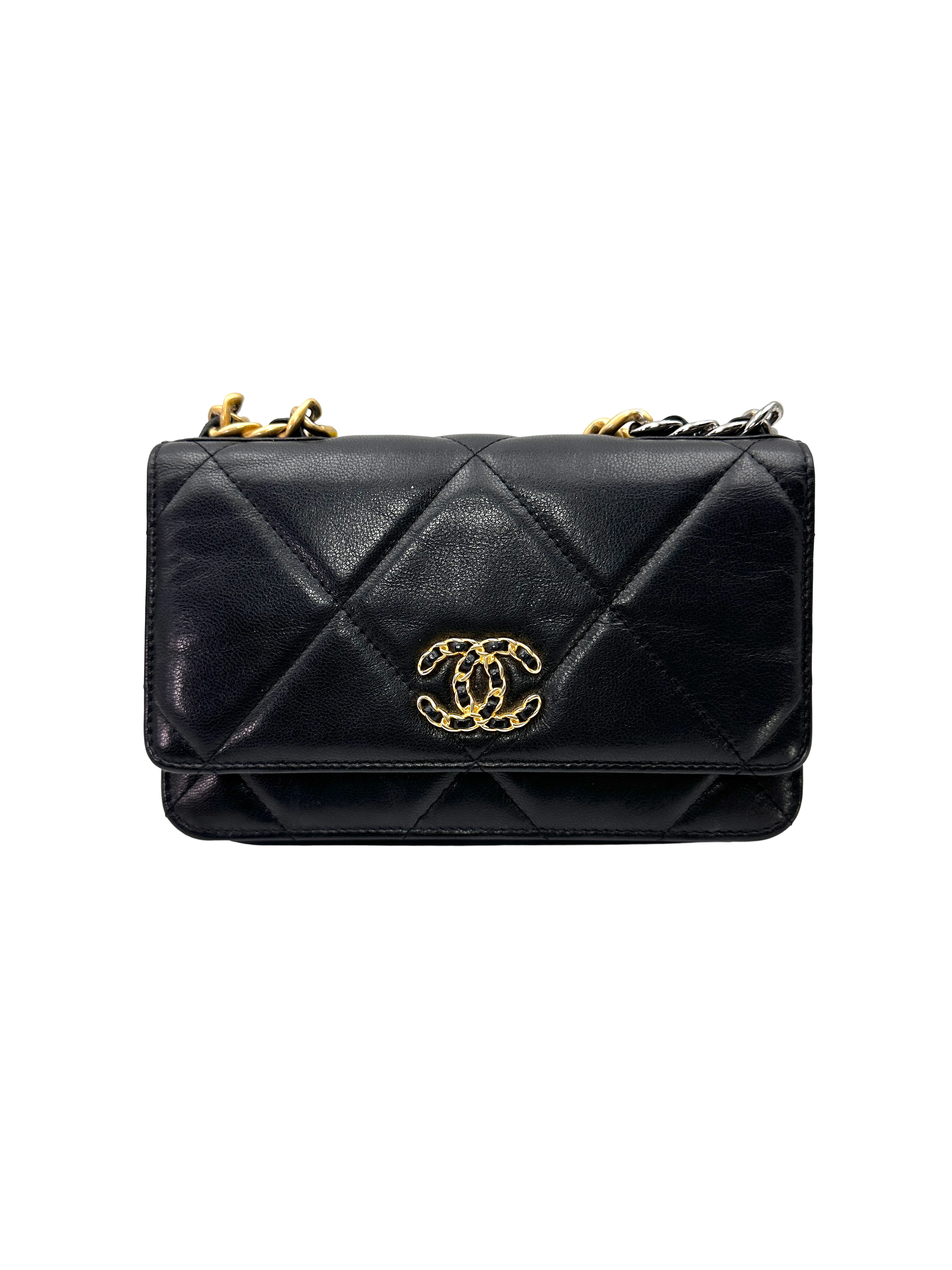 Chanel 19 WOC Black Lambskin Mixed Hardware