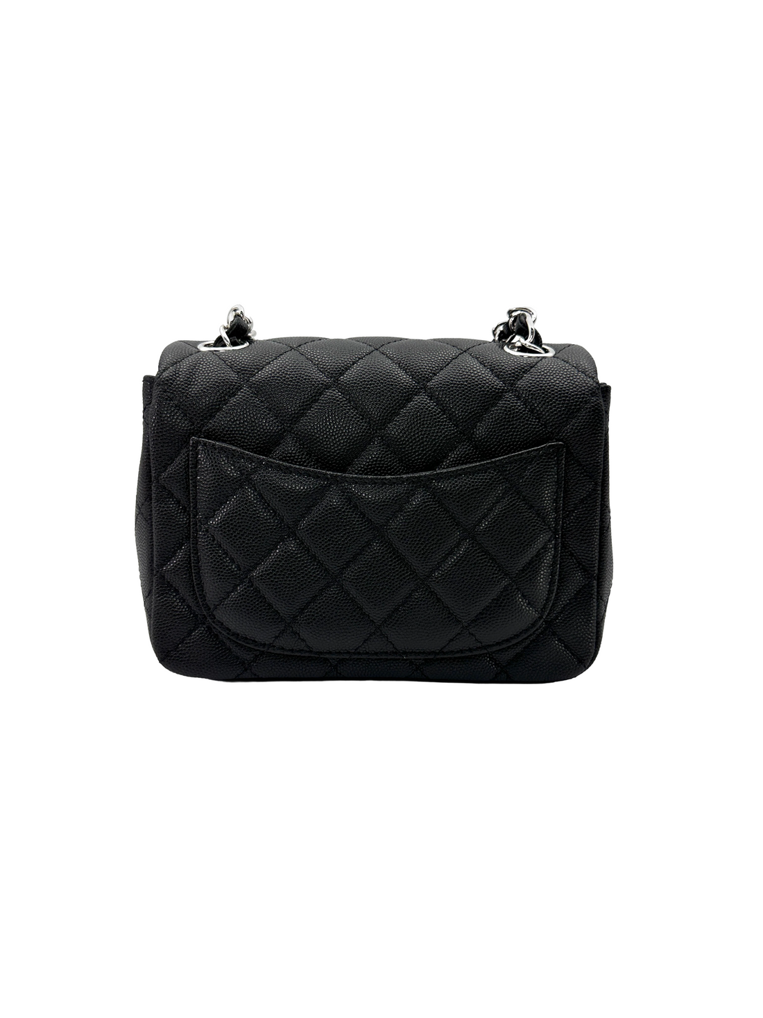 Chanel Mini Square Flap Black Caviar SHW