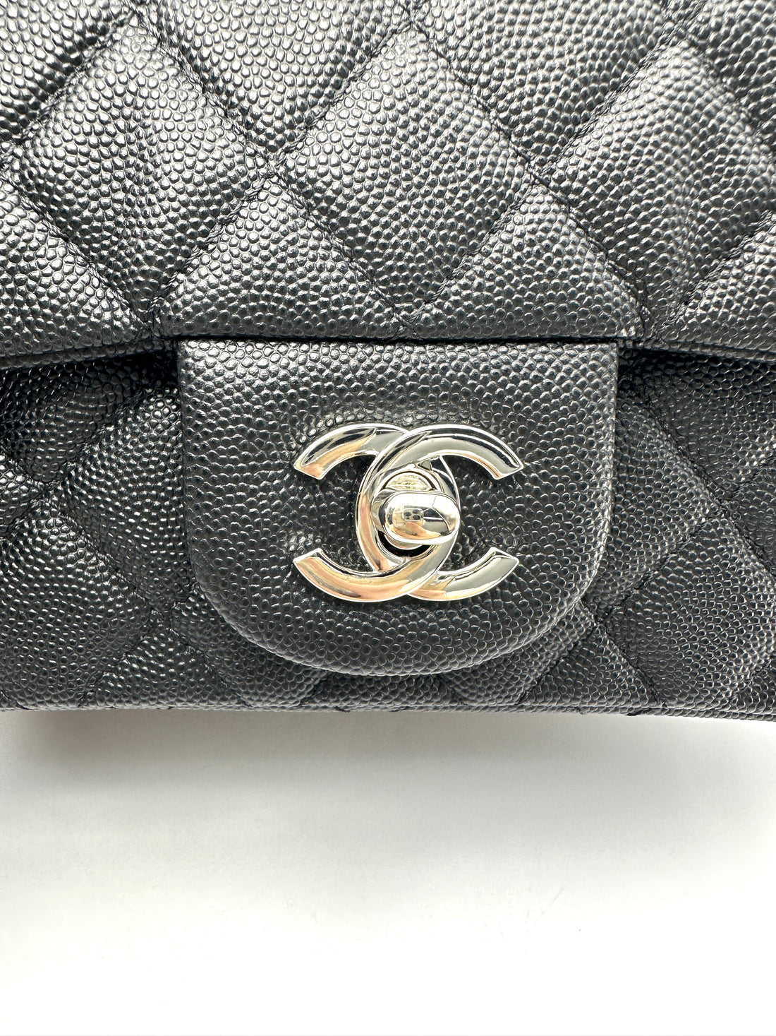 Chanel Mini Square Flap Black Caviar SHW