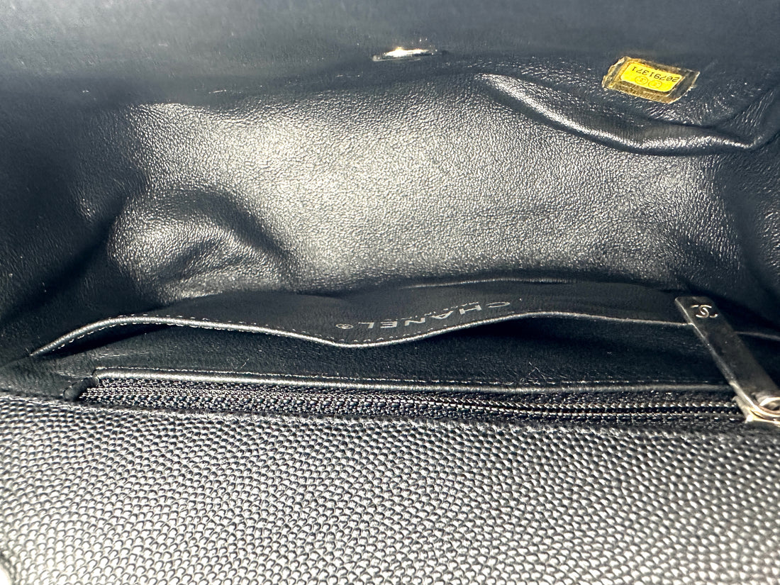 Chanel Mini Square Flap Black Caviar SHW