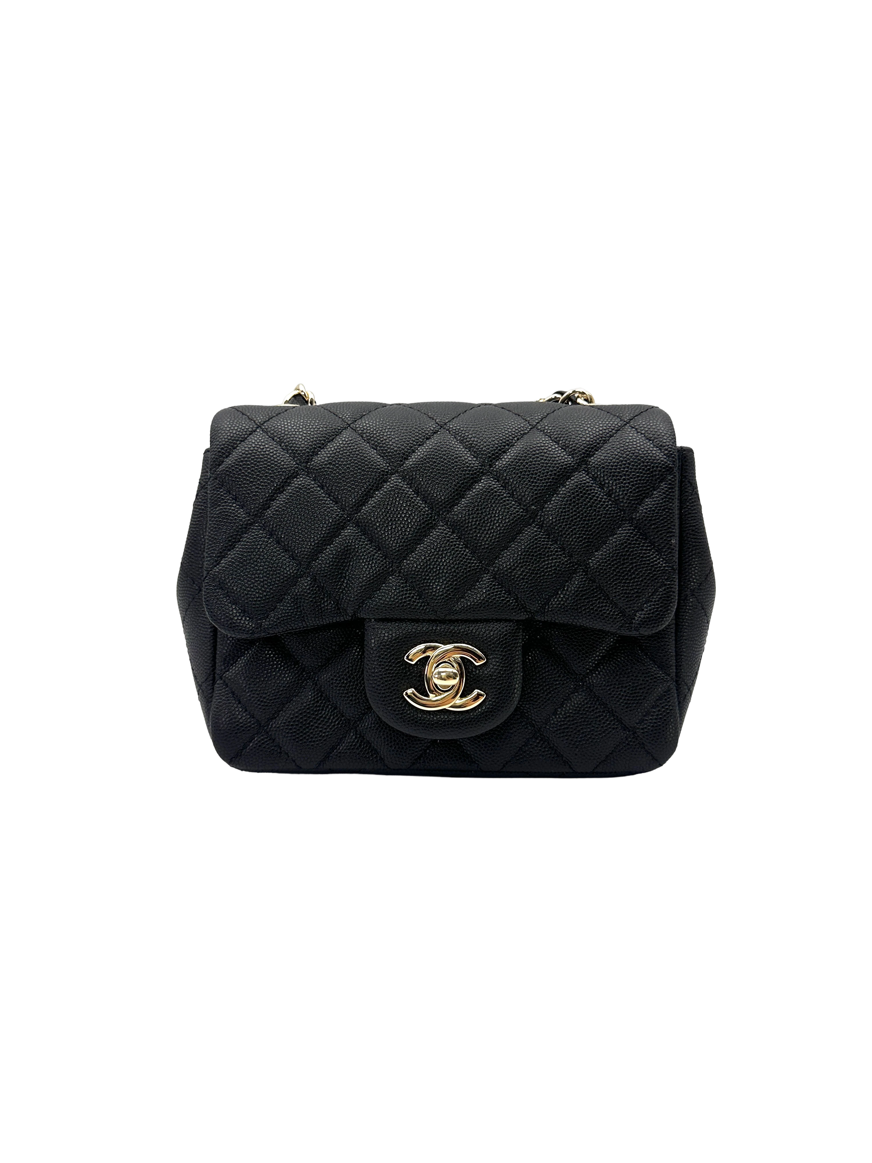 Chanel Mini Square Flap Black Caviar GHW