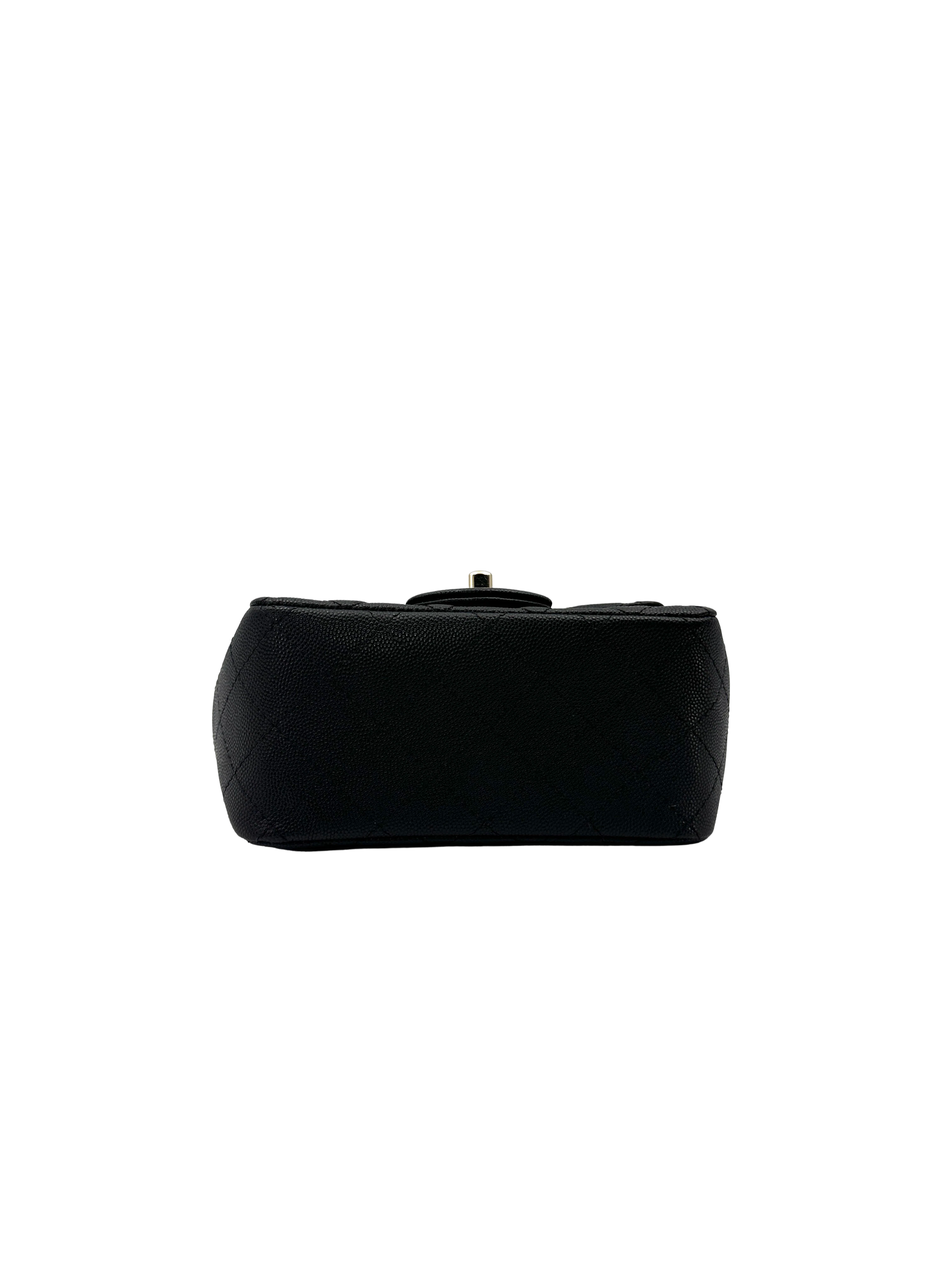 Chanel Mini Square Flap Black Caviar GHW