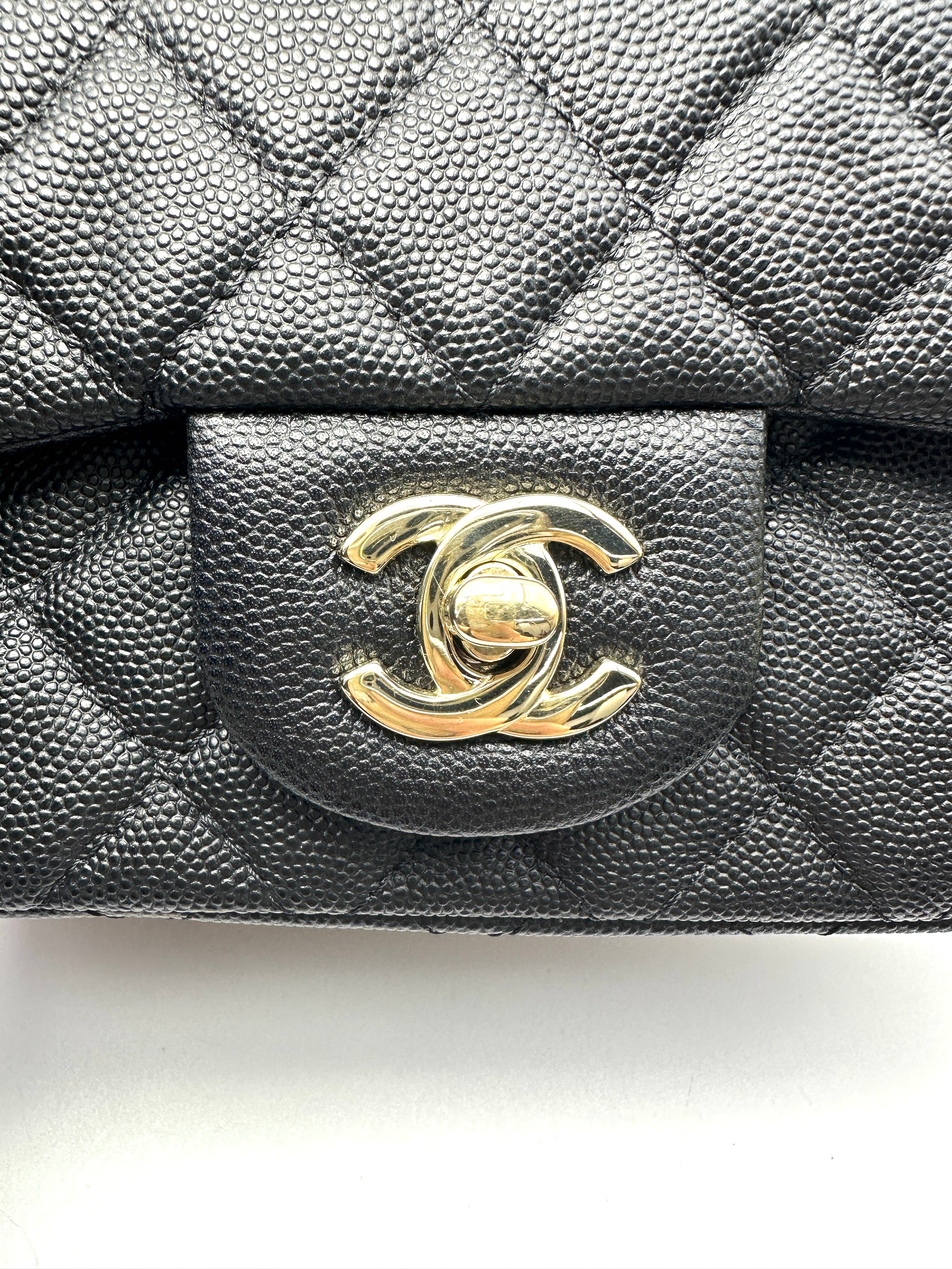 Chanel Mini Square Flap Black Caviar GHW