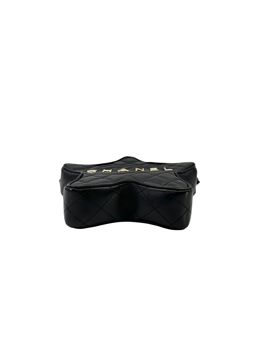 Chanel Walk of Fame Star Quilted Lambskin Chain Bag Black GHW
