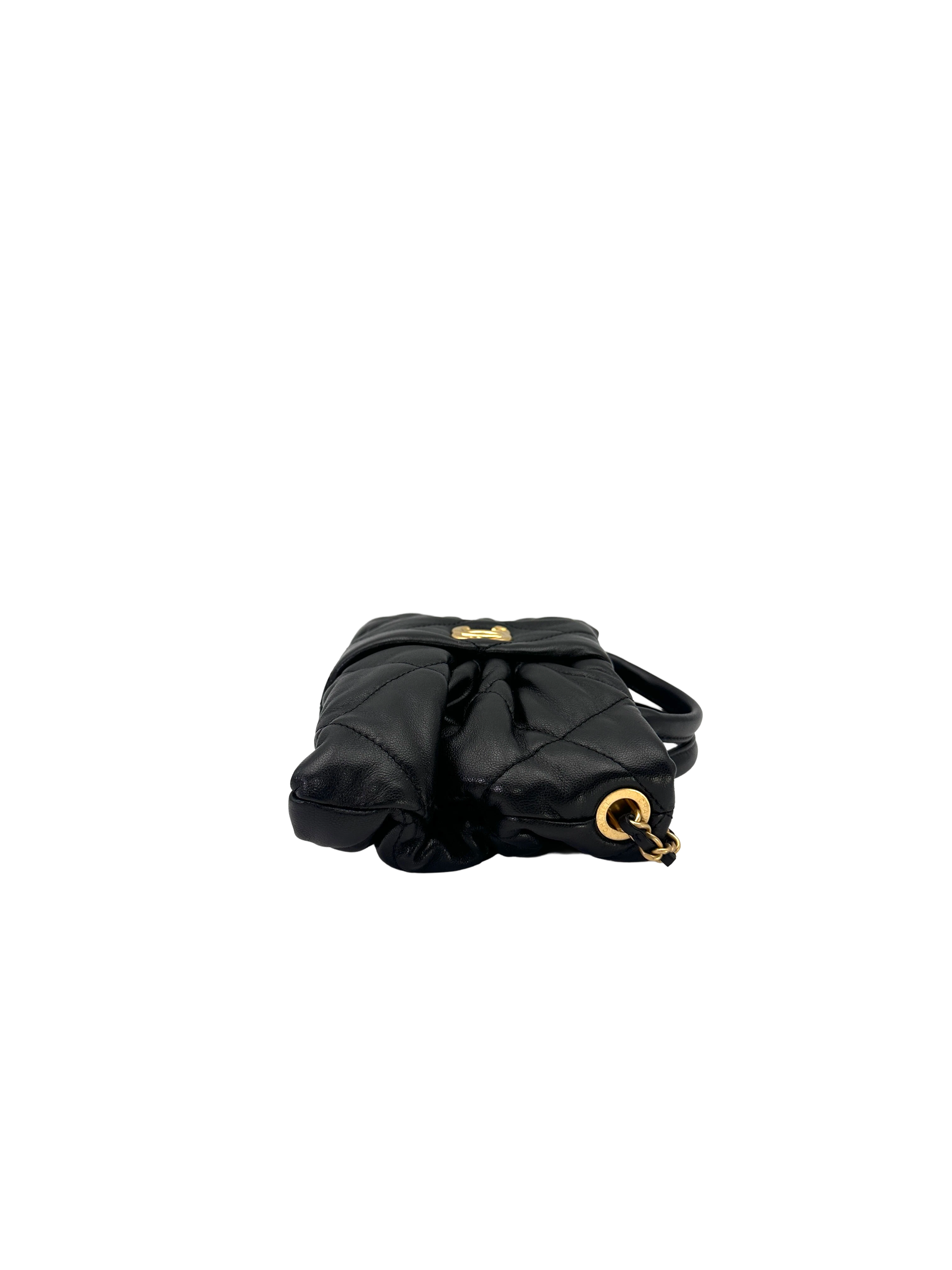 Chanel Bow Handle Clutch Black Lambskin GHW