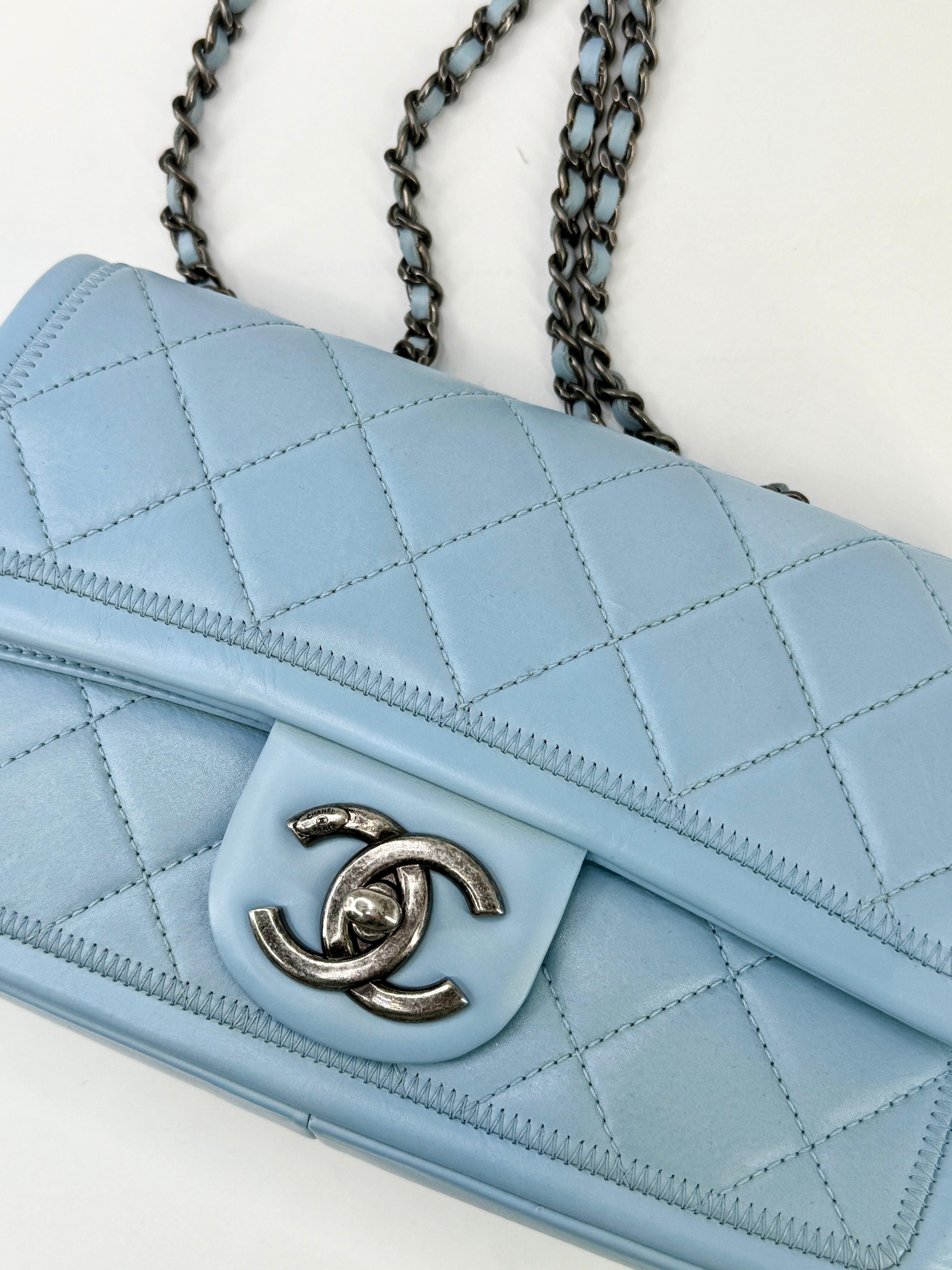 Chanel Quilted Flap Bag Baby Blue