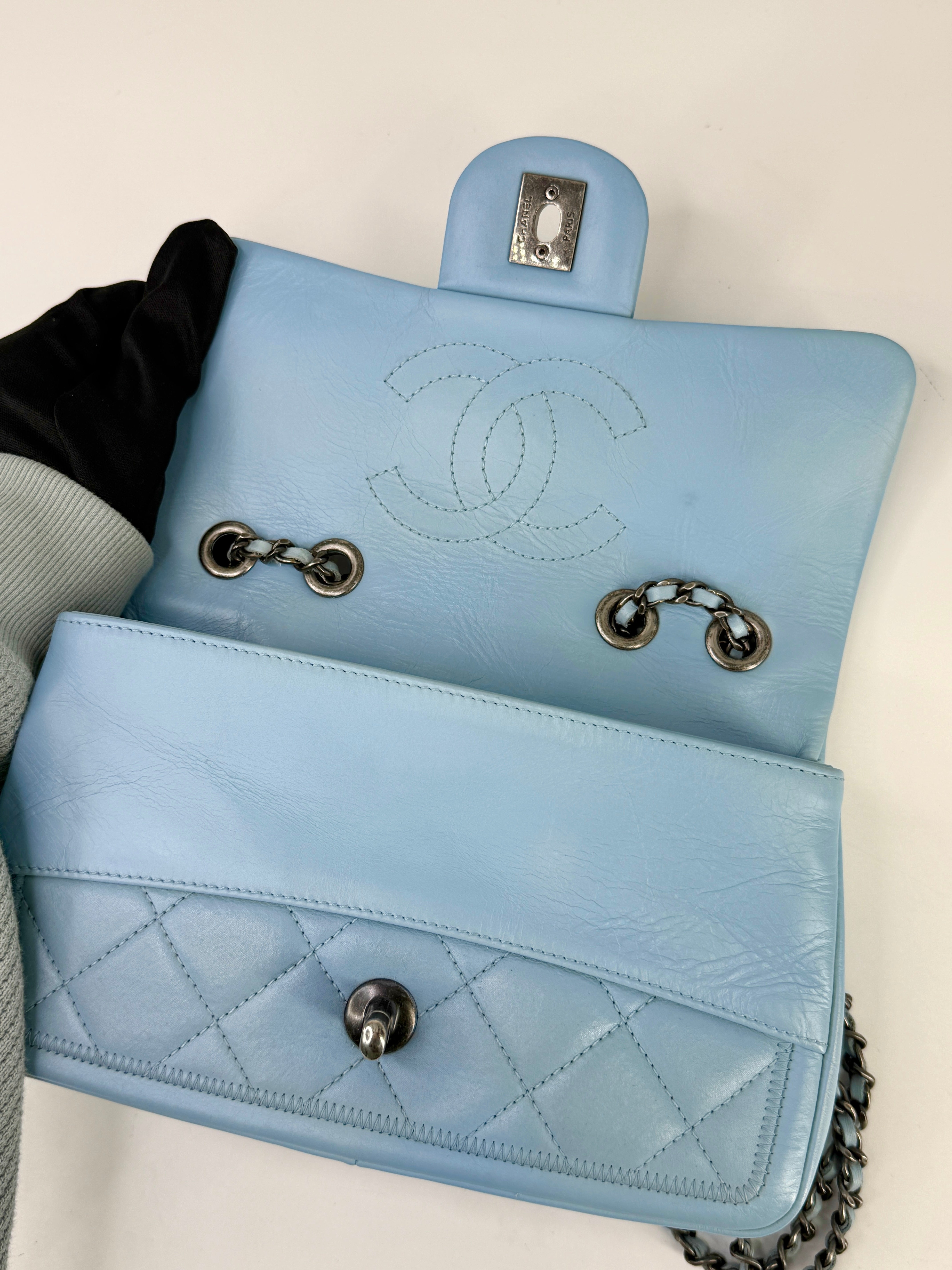 Chanel Quilted Flap Bag Baby Blue