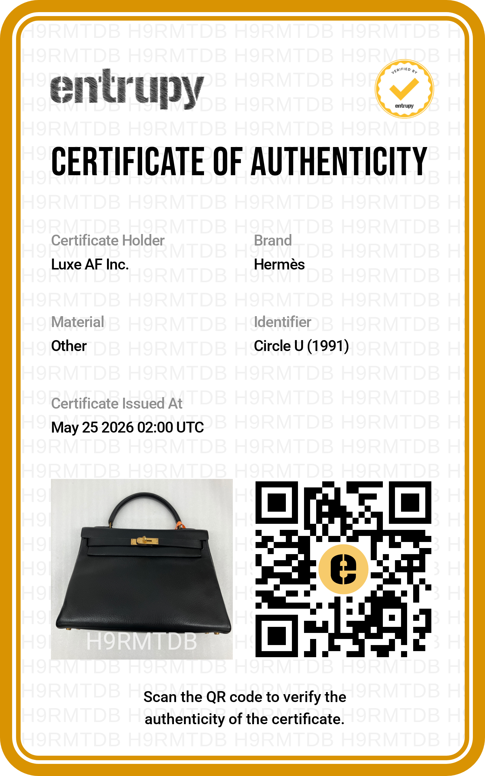 Hermès Kelly 32 Retourne Noir Ardennes Leather GHW