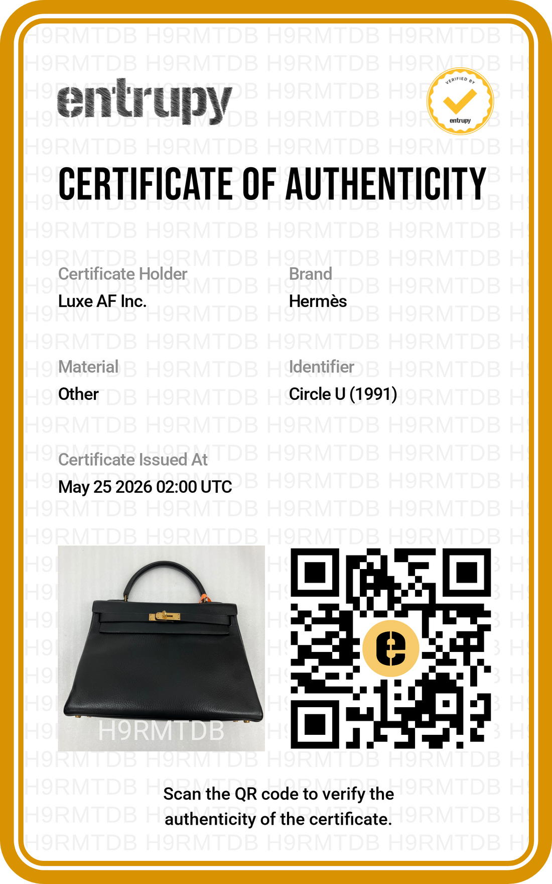 Hermès Kelly 32 Retourne Noir Ardennes Leather GHW