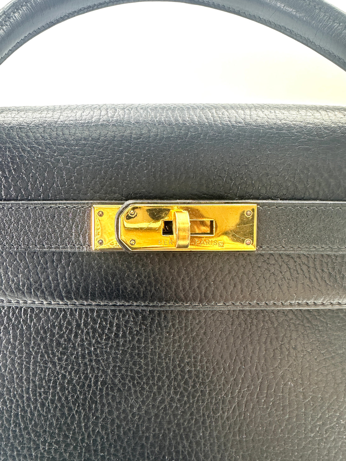 Hermès Kelly 32 Retourne Noir Ardennes Leather GHW