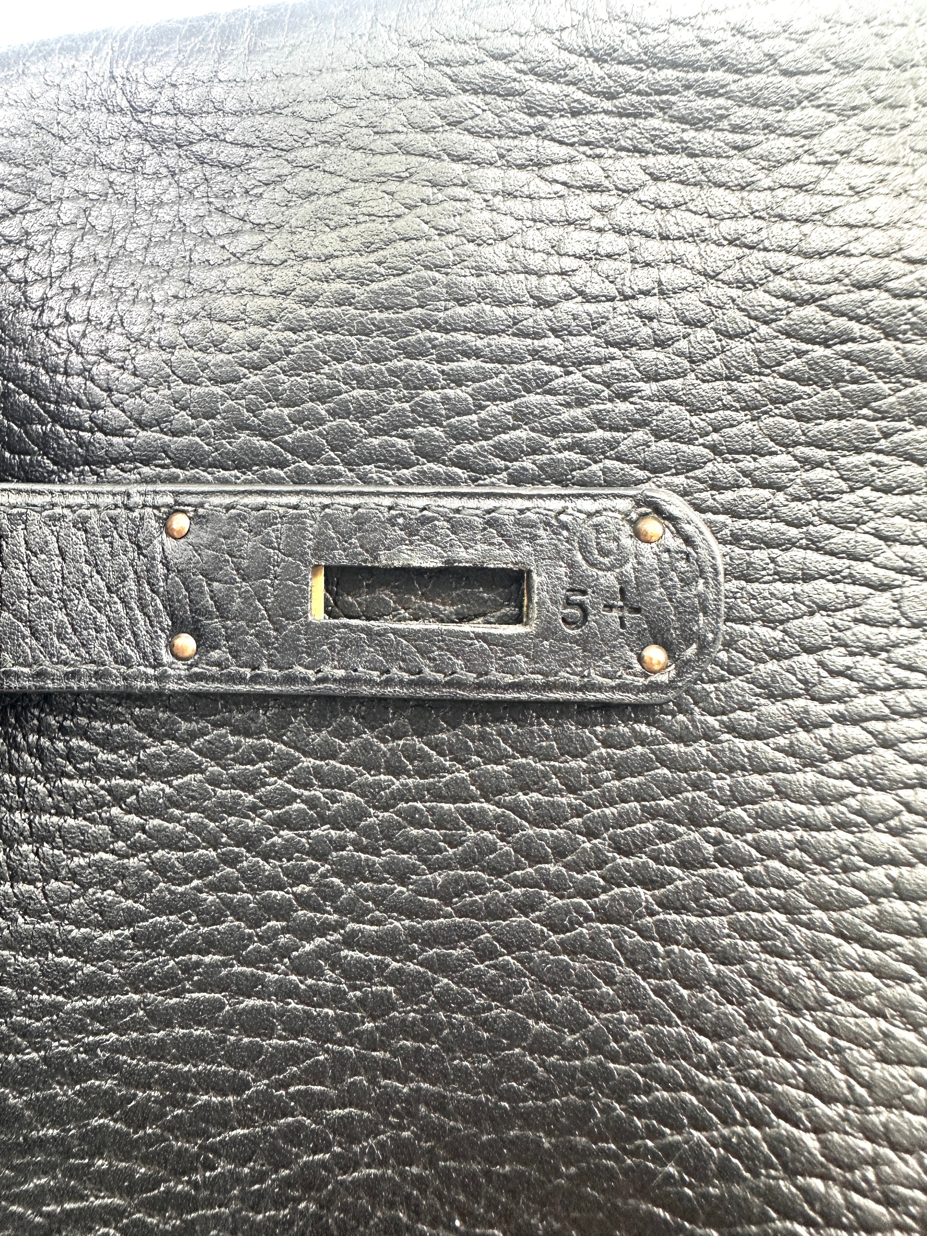 Hermès Kelly 32 Retourne Noir Ardennes Leather GHW