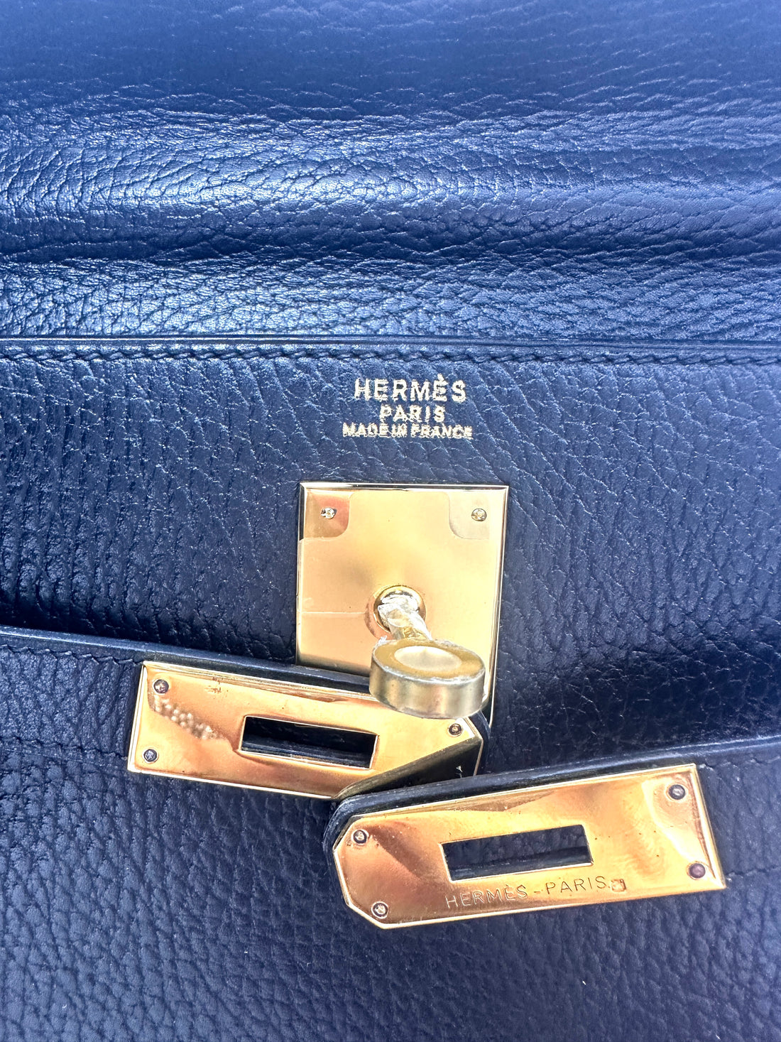 Hermès Kelly 32 Retourne Noir Ardennes Leather GHW